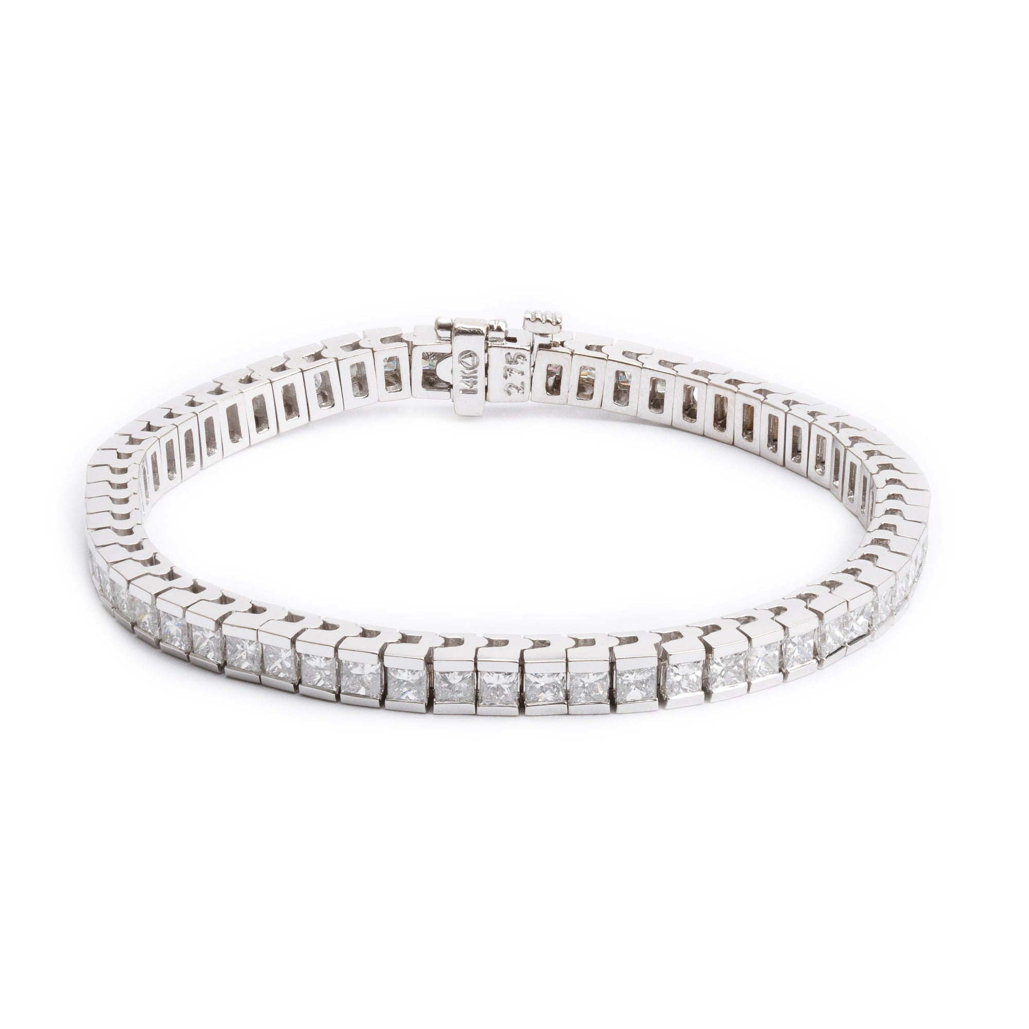 14k White Gold 7.28 tcw. Diamond Tennis Bracelet