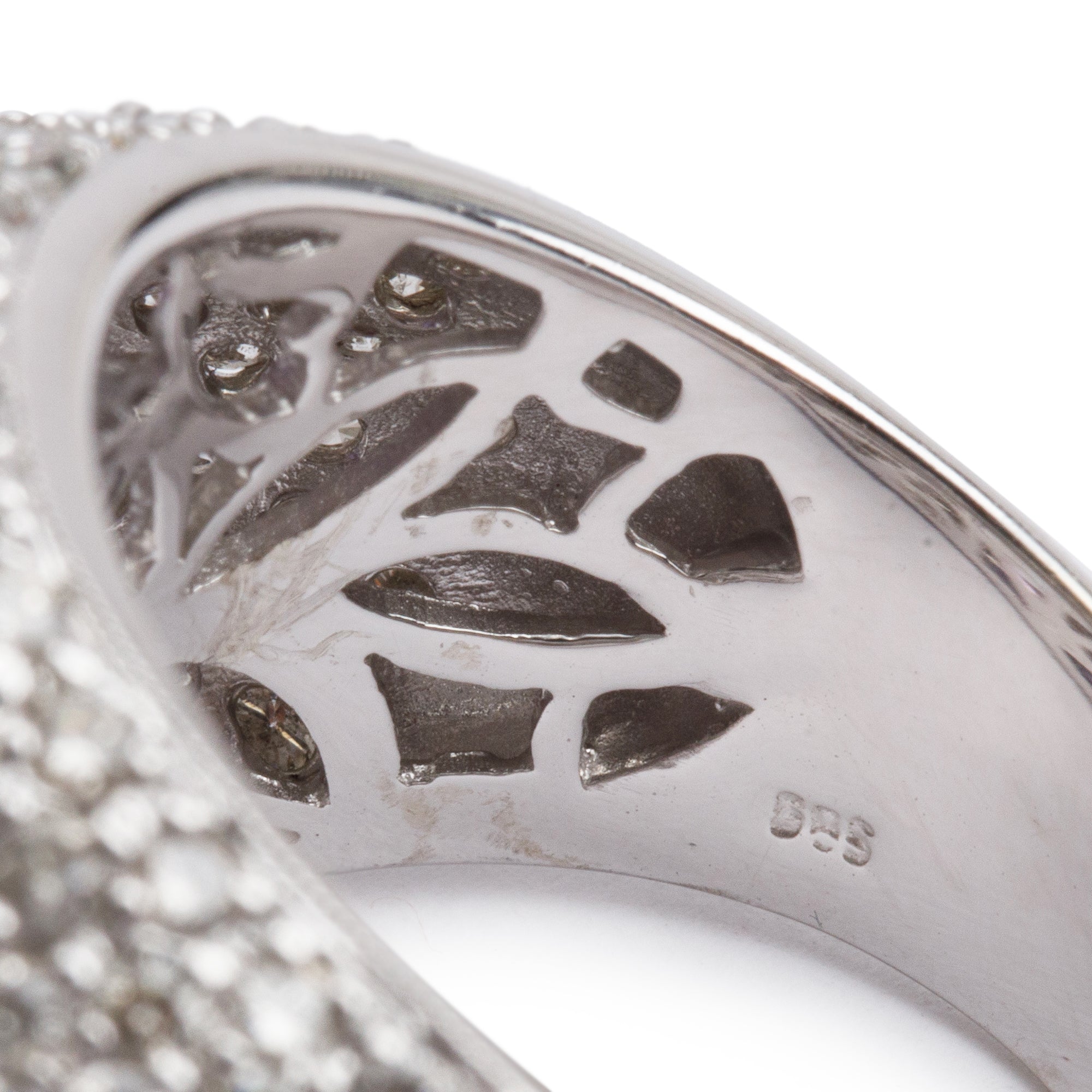 14k White Gold Amethyst & Diamond Cocktail Ring, Size 7.25