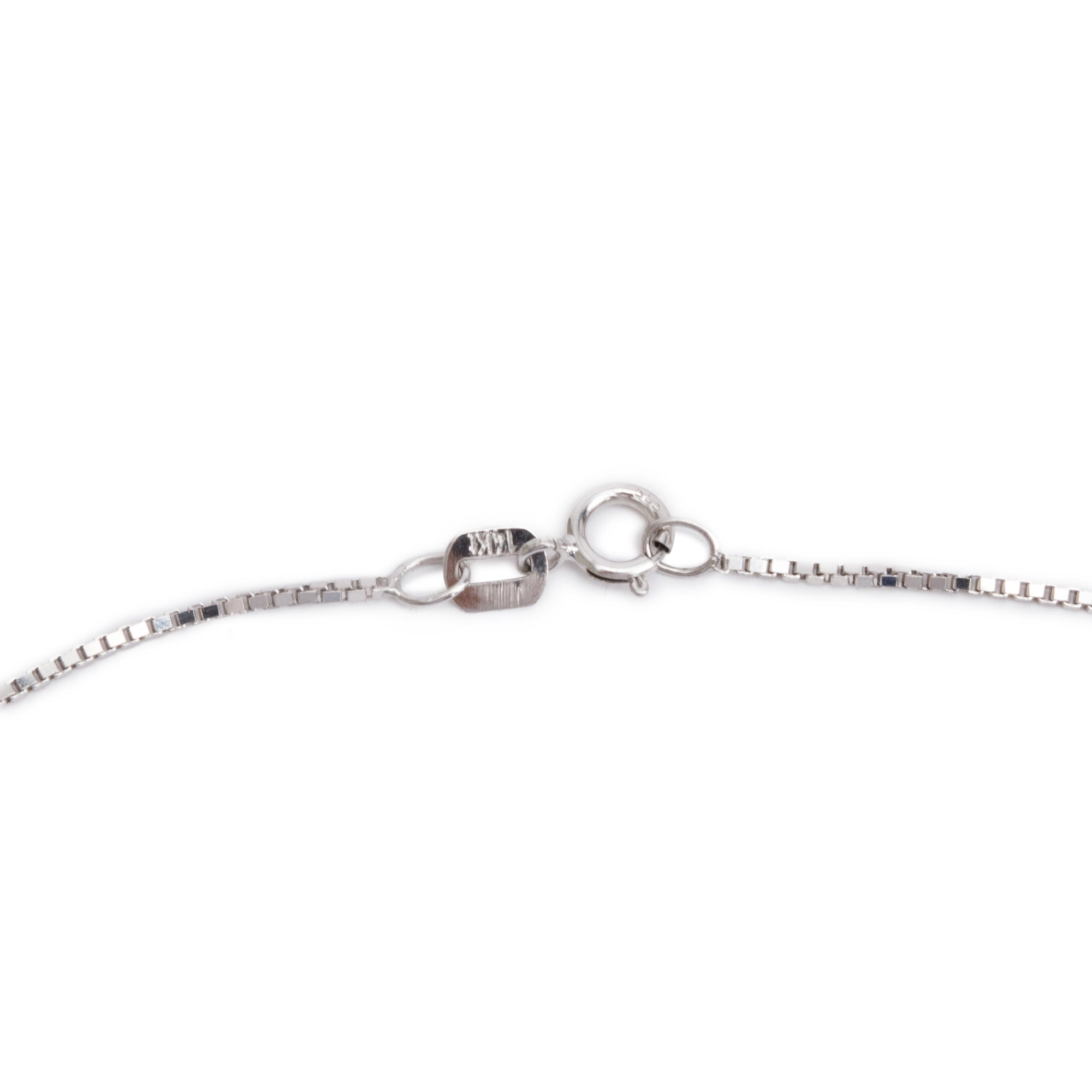 14k White Gold Blue Sapphire and Diamond Pendant Necklace