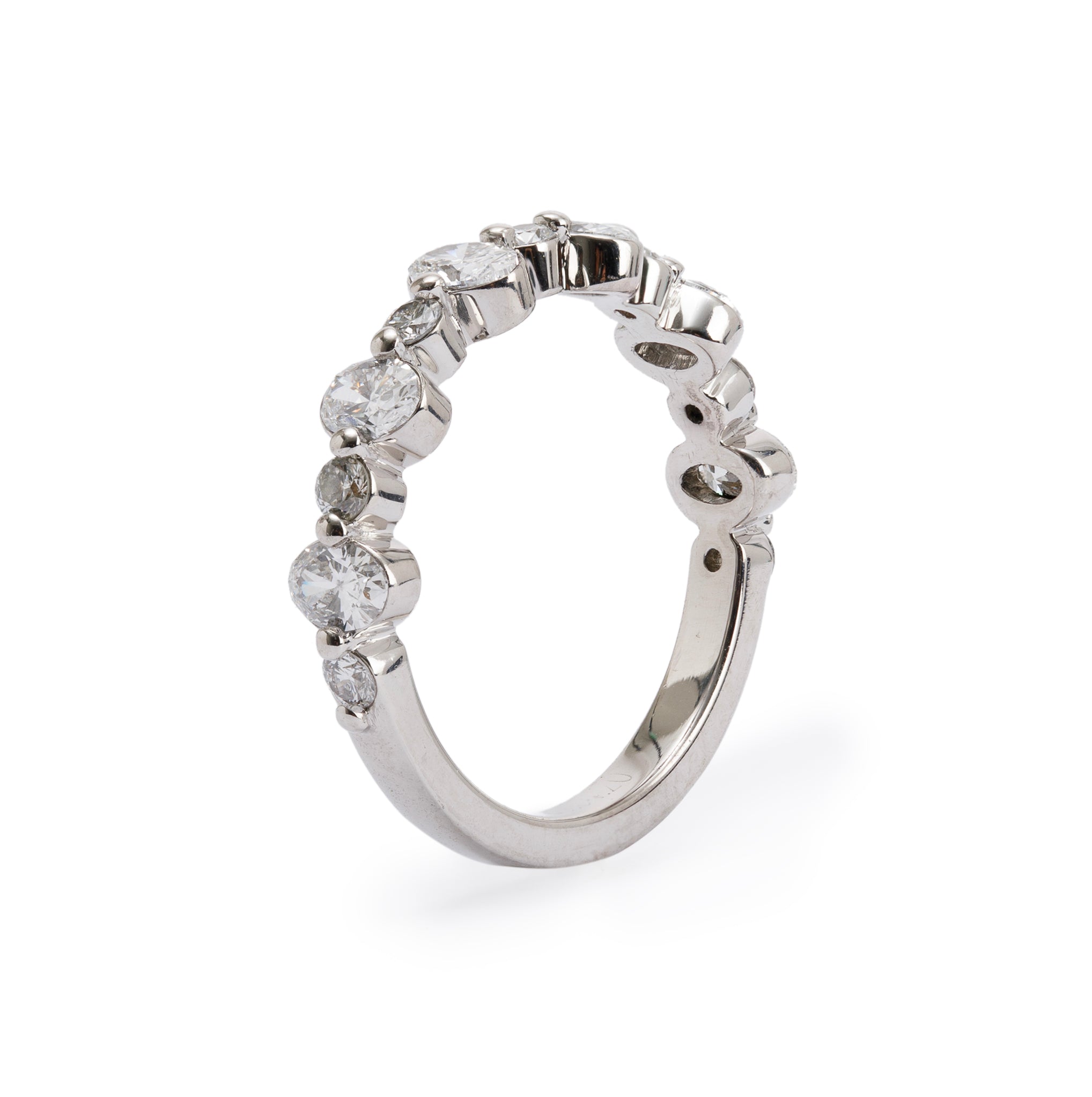14k White Gold Diamond Band Ring