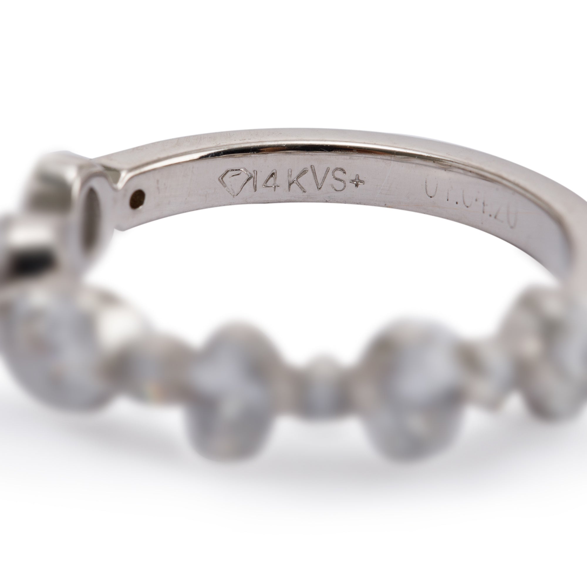 14k White Gold Diamond Band Ring