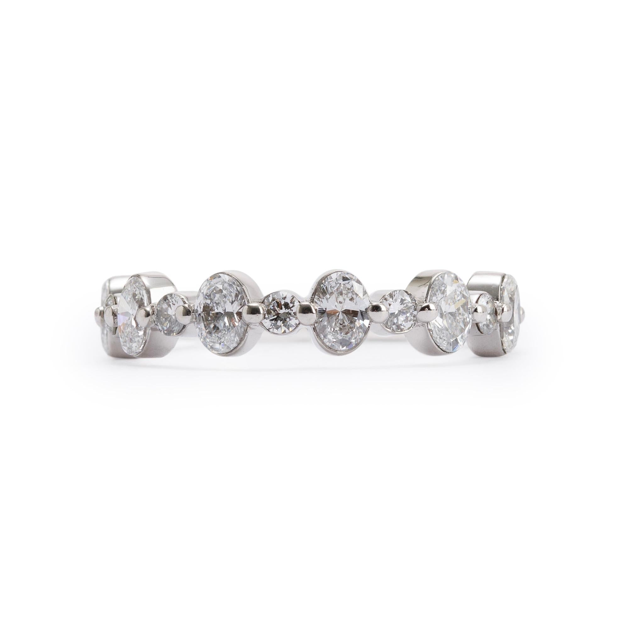14k White Gold Diamond Band Ring