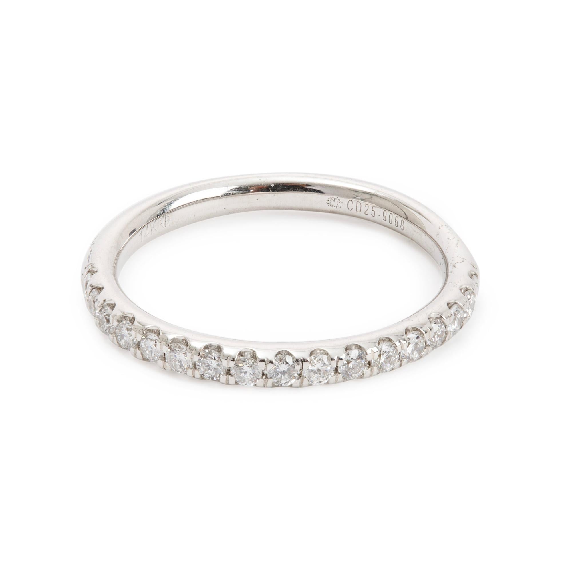 14k White Gold Diamond Band Ring