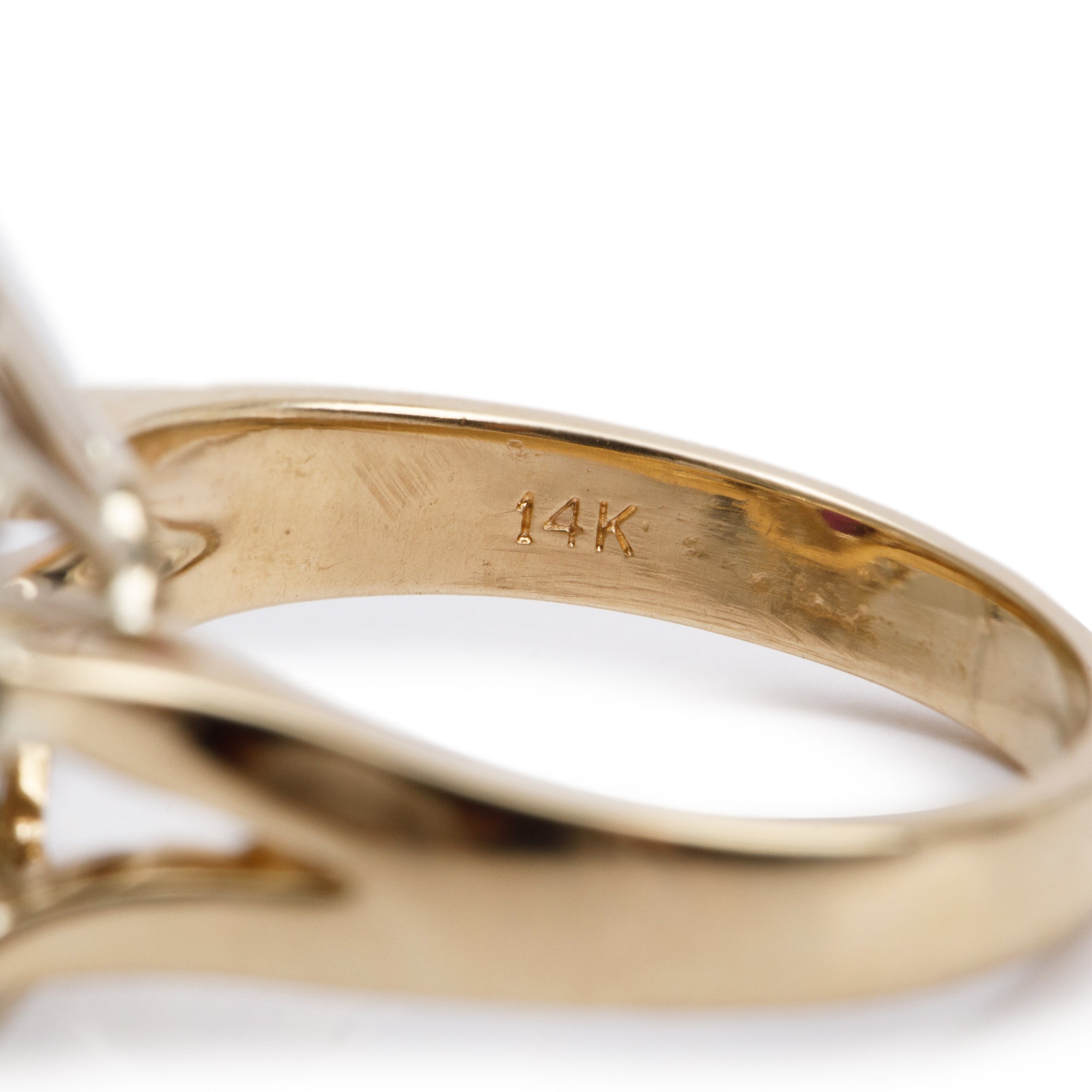 14k White Gold Ruby and Diamond Ring, Size 6