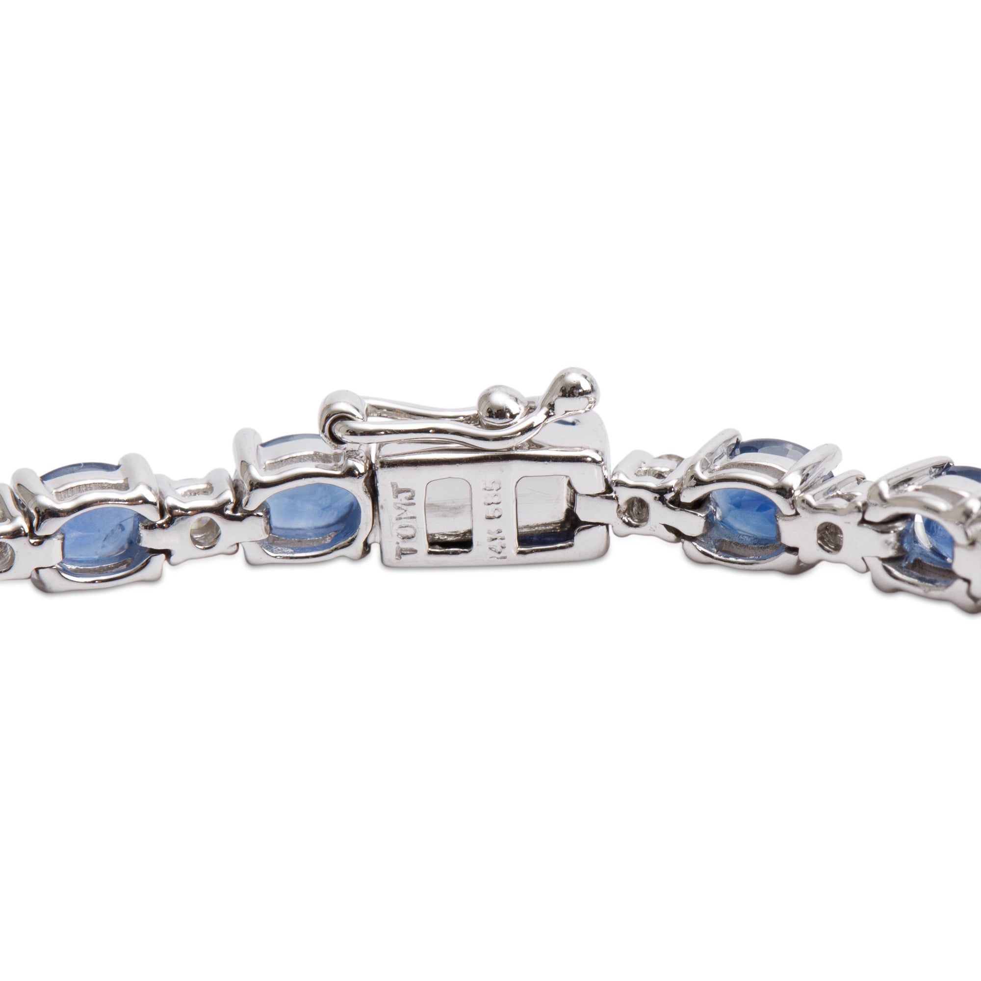 14k White Gold Sapphire & Diamond Bracelet