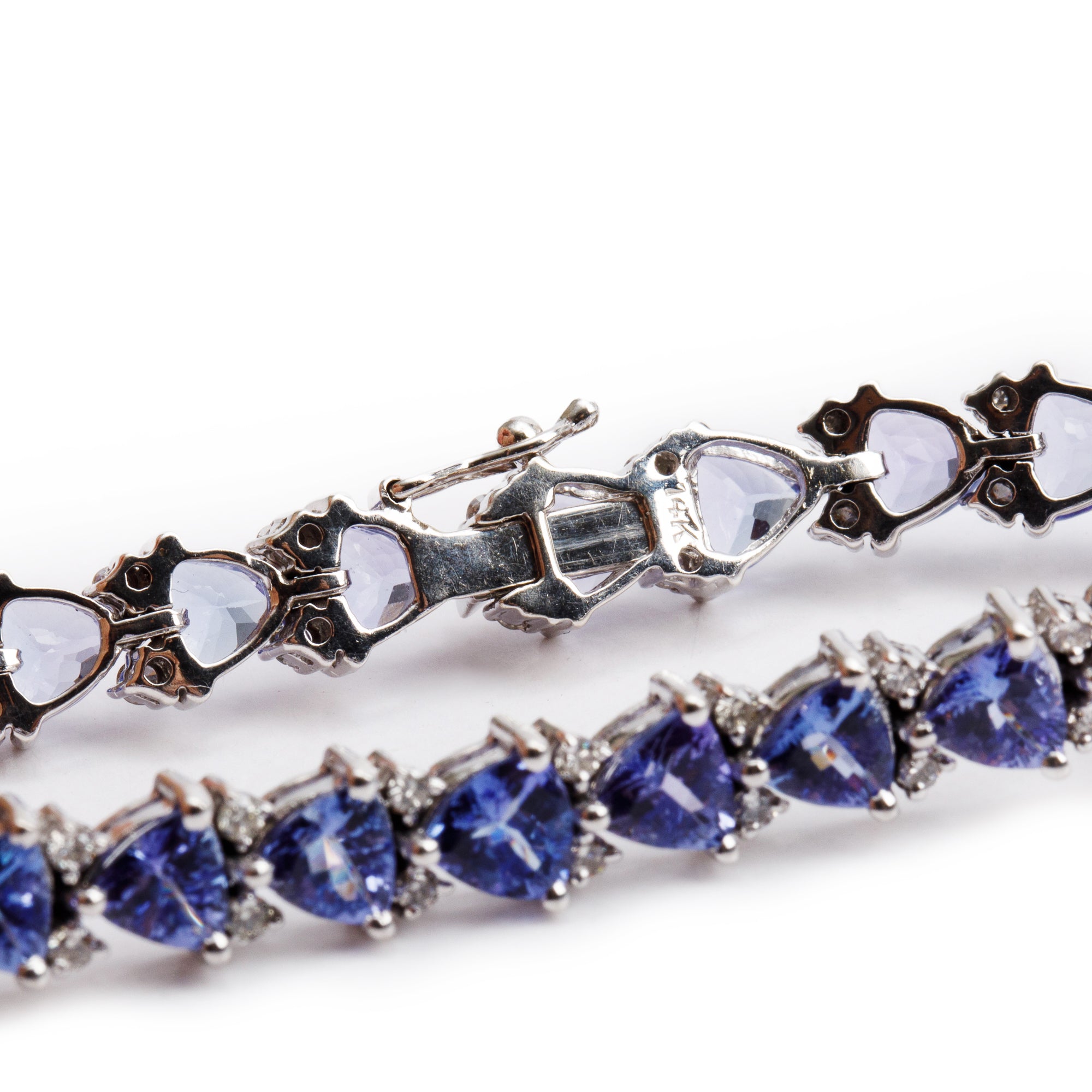 14k White Gold Tanzanite & Diamond Bracelet