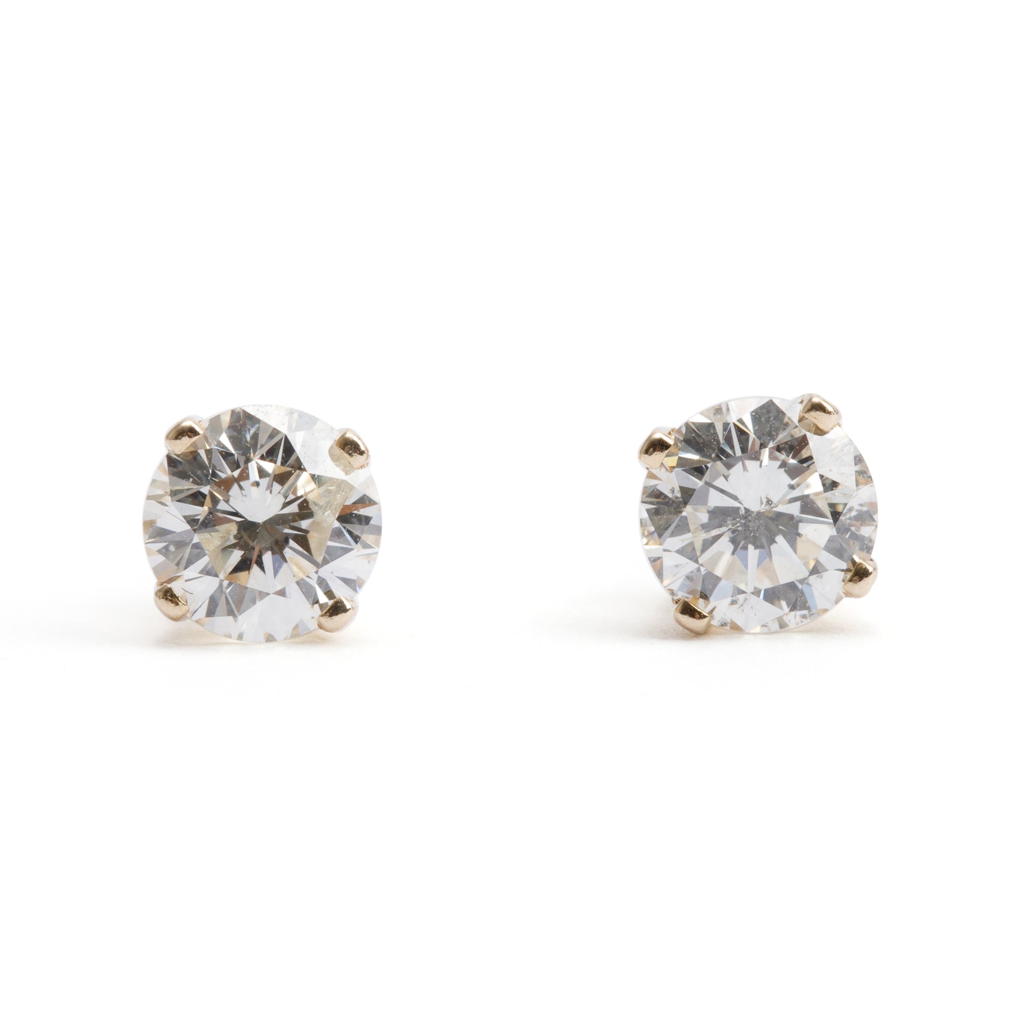 14k Yellow Gold 0.75 tcw. Diamond Stud Earrings