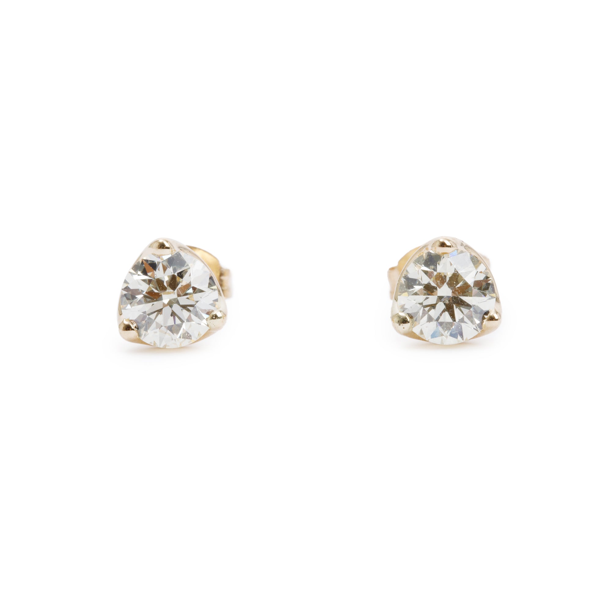 14k Yellow Gold 1.10 tcw. Diamond Stud Earrings