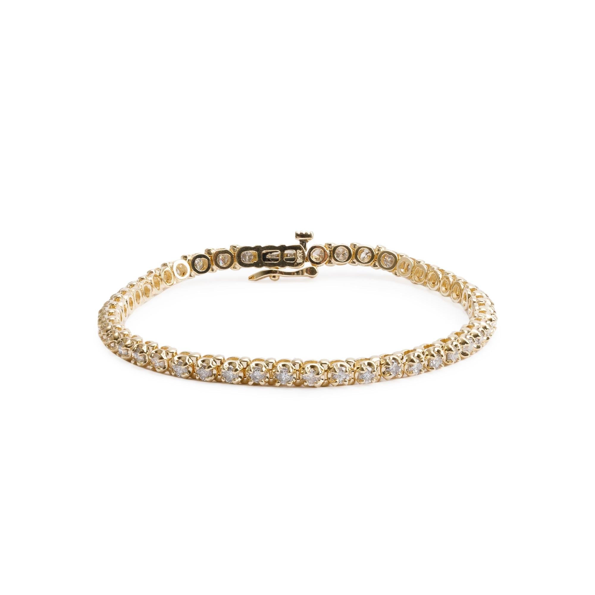 14k Yellow Gold 2.50 tcw. Diamond Tennis Bracelet