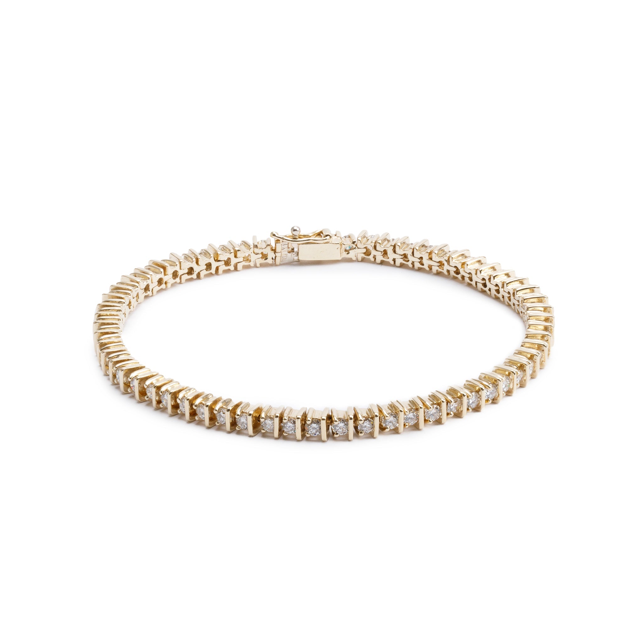 14k Yellow Gold 3.00 tcw. Diamond Tennis Bracelet