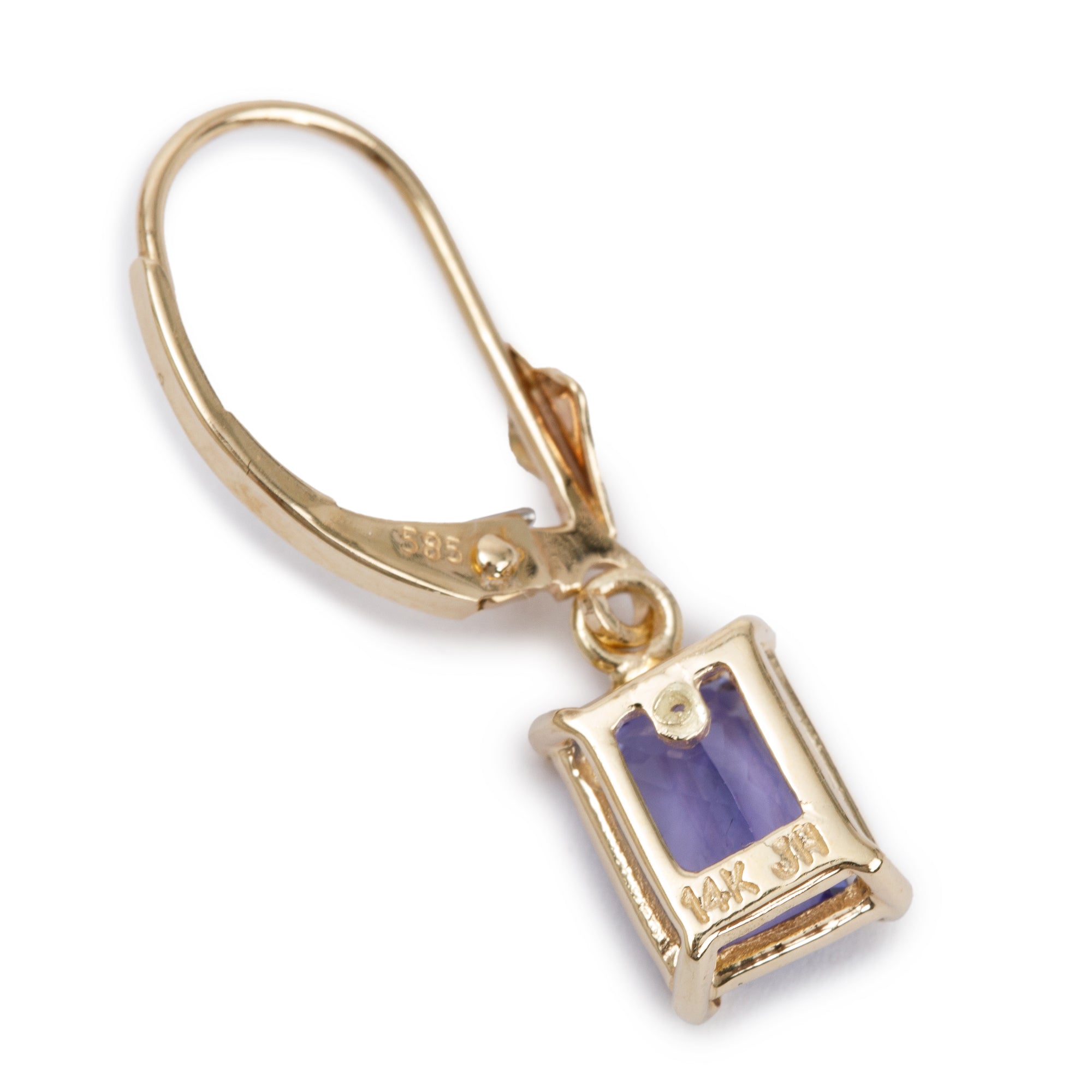 14k Yellow Gold Tanzanite Drop Earrings