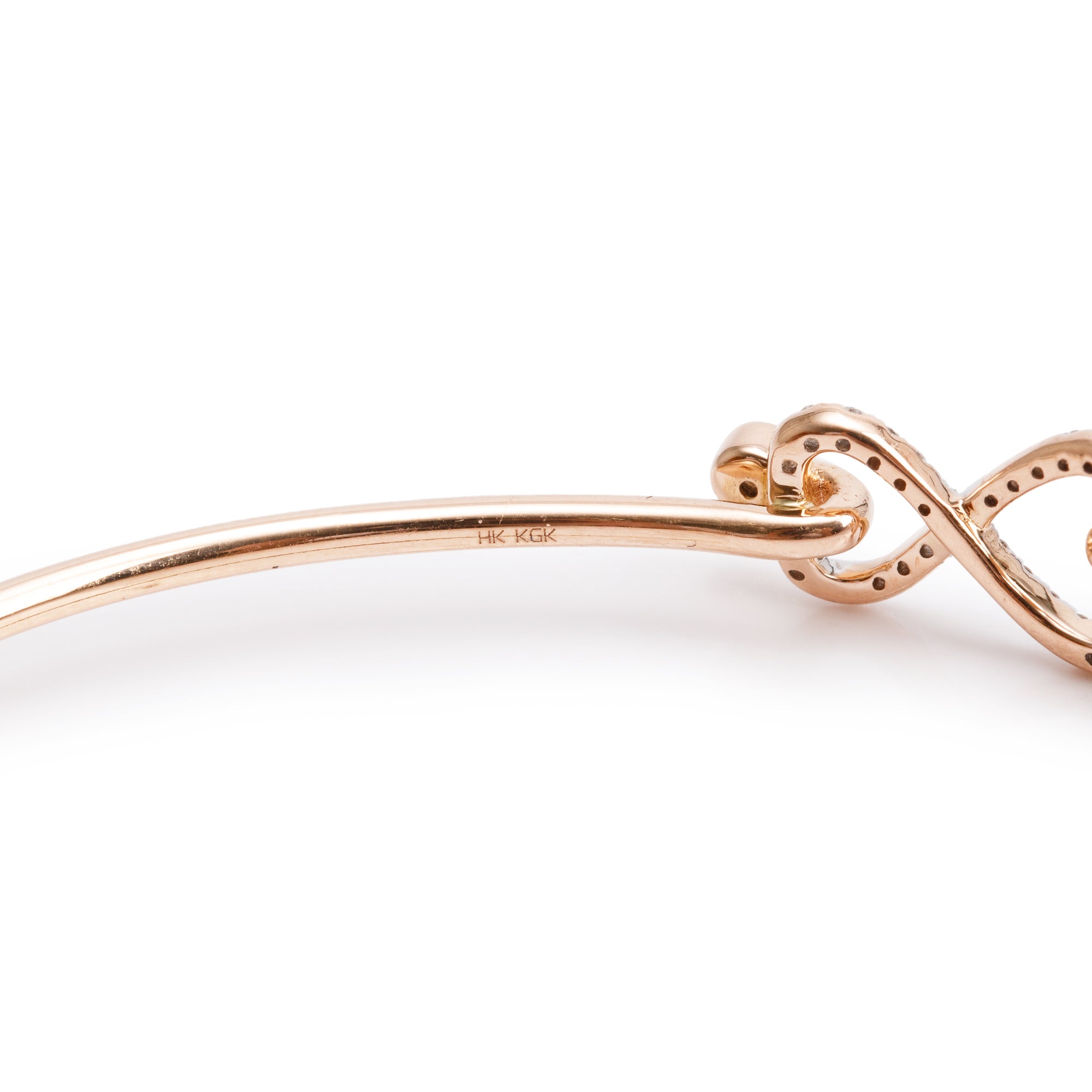 18k Rose Gold Diamond Bangle Bracelet