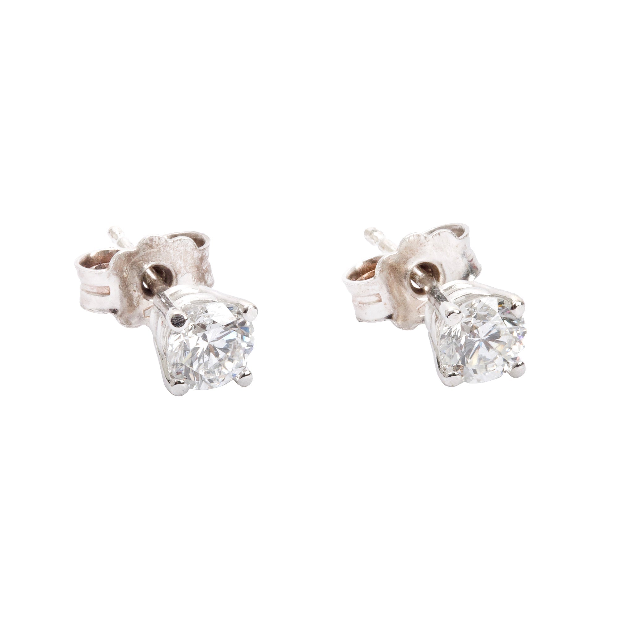 18k White Gold 0.61 tcw Diamond Stud Earrings