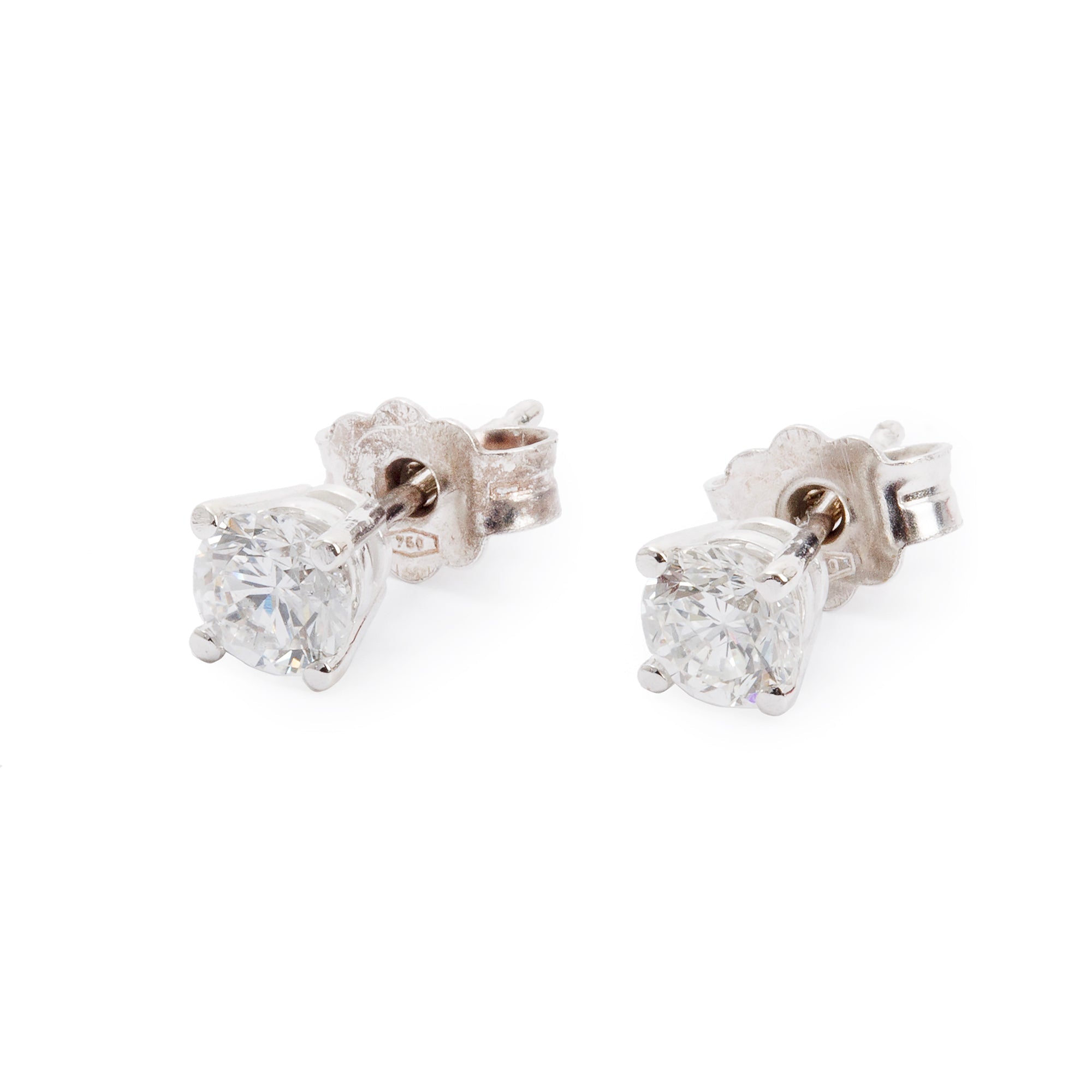 18k White Gold 0.61 tcw Diamond Stud Earrings