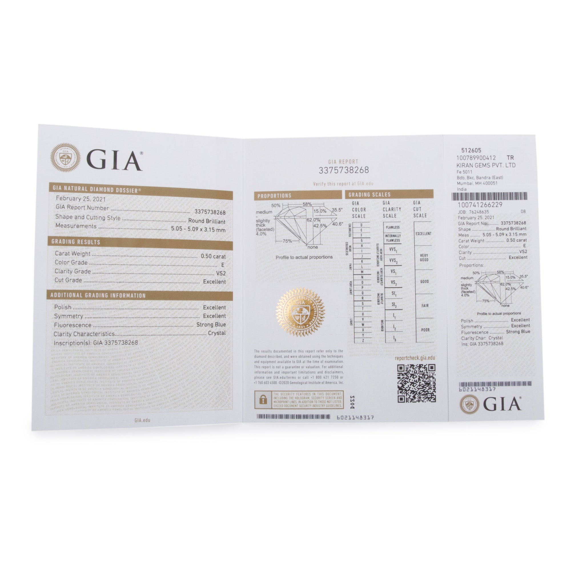 18k White Gold 1.00 tcw Diamond Stud Earrings w/ GIA Certificates