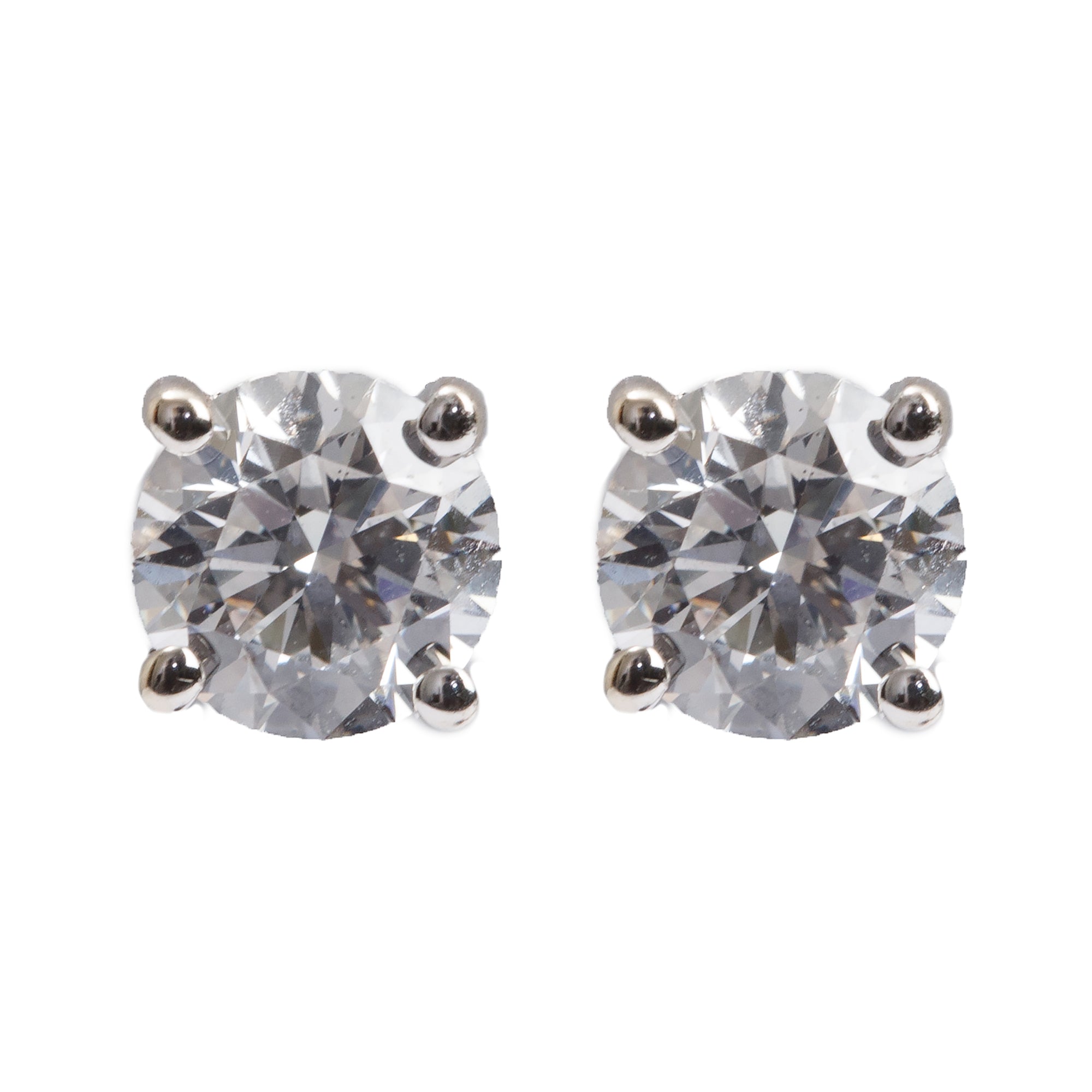 18k White Gold 1.00 tcw Diamond Stud Earrings w/ GIA Certificates