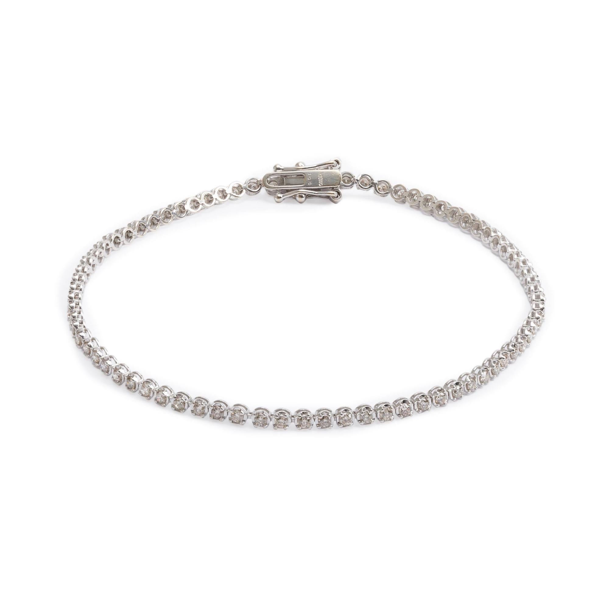 18k White Gold 1.15 tcw. Diamond Tennis Bracelet