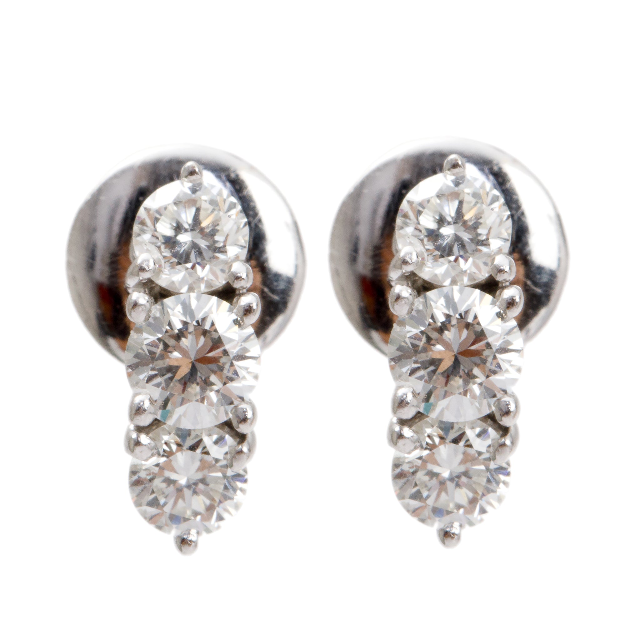 18k White Gold 1.42 tcw Diamond Drop Earrings