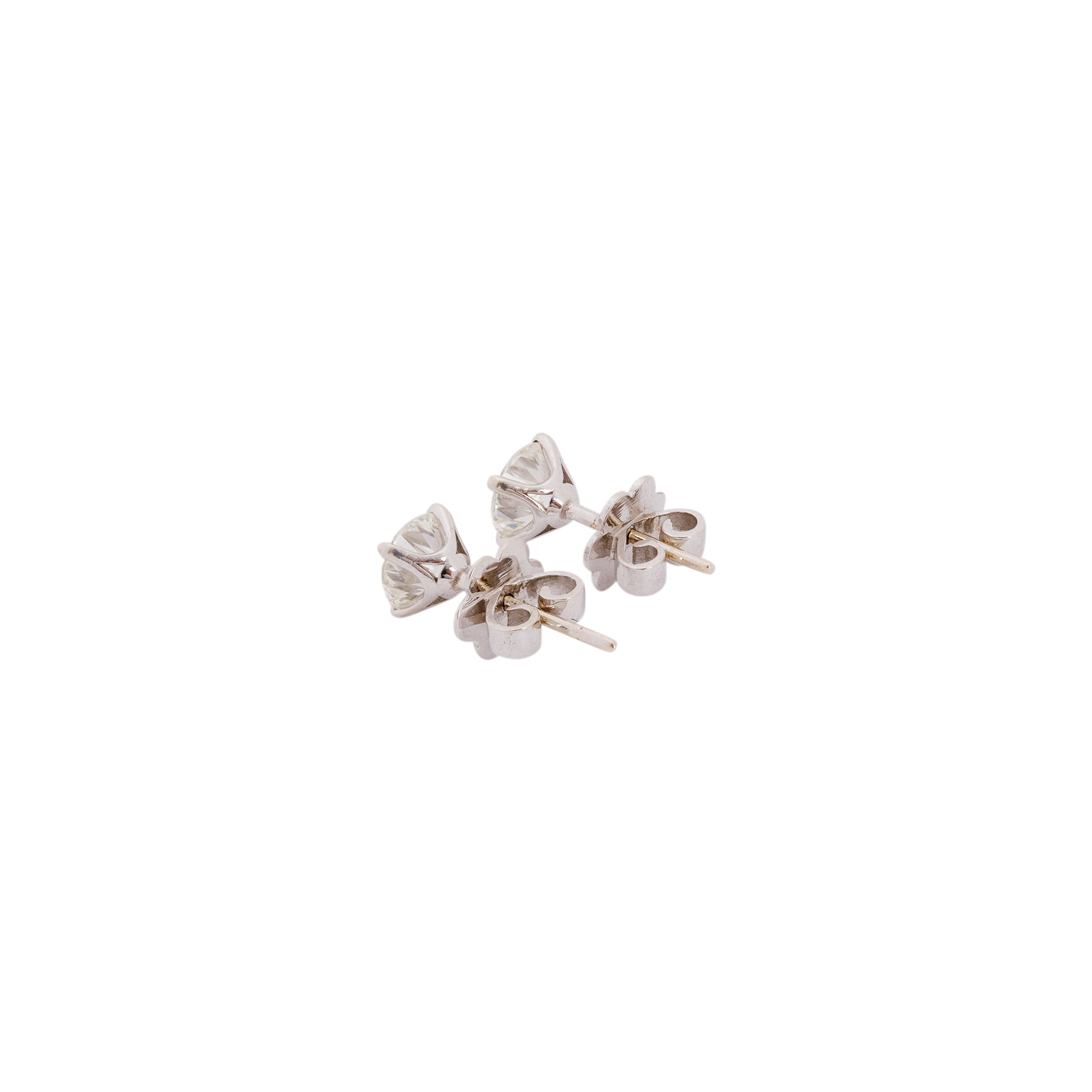 18k White Gold 1.45 tcw. Diamond Stud Earrings