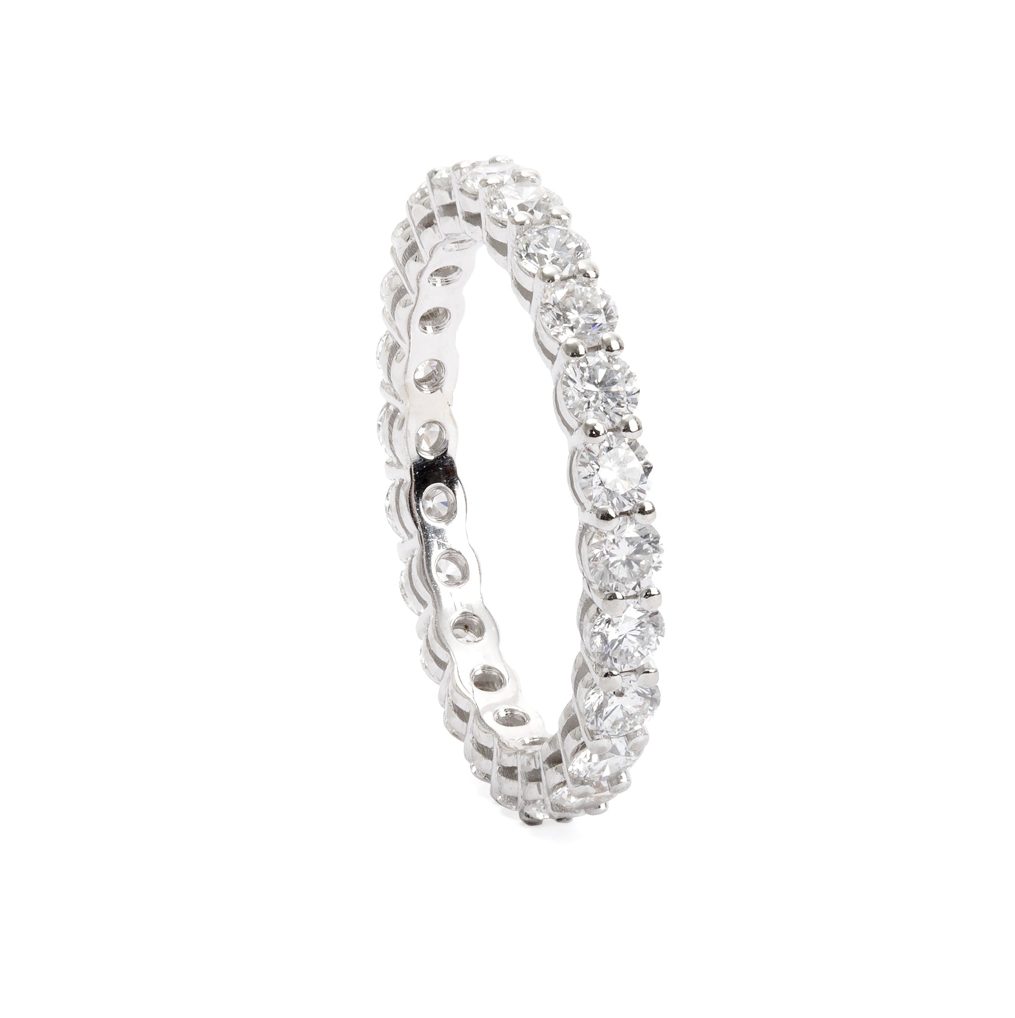 18k White Gold 1.49 tcw. Diamond Eternity Band, Size 6