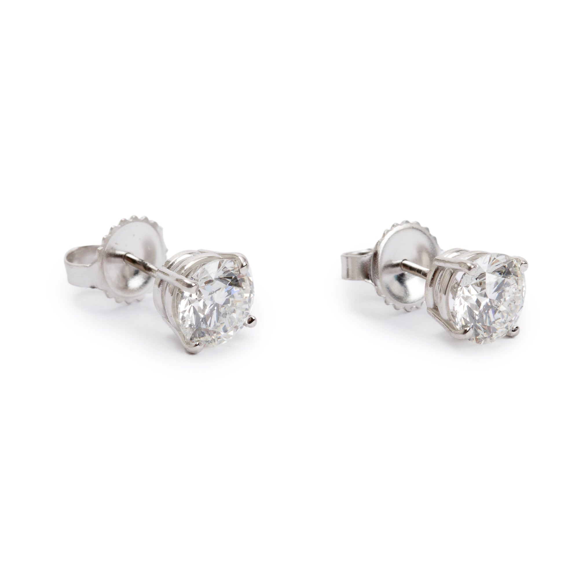 18k White Gold 2.03 tcw. Diamond Stud Earrings