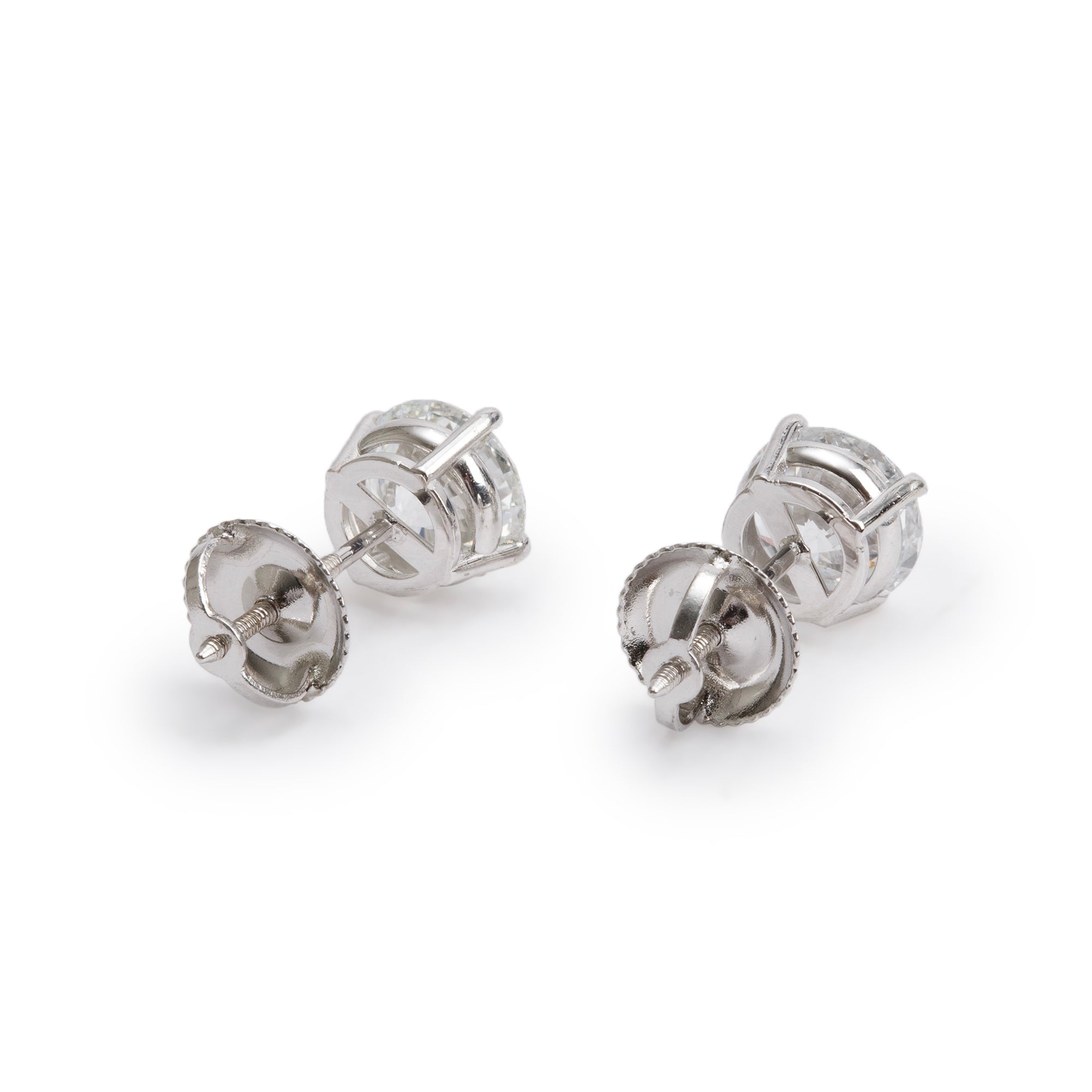18k White Gold 2.05 tcw. Diamond Stud Earrings