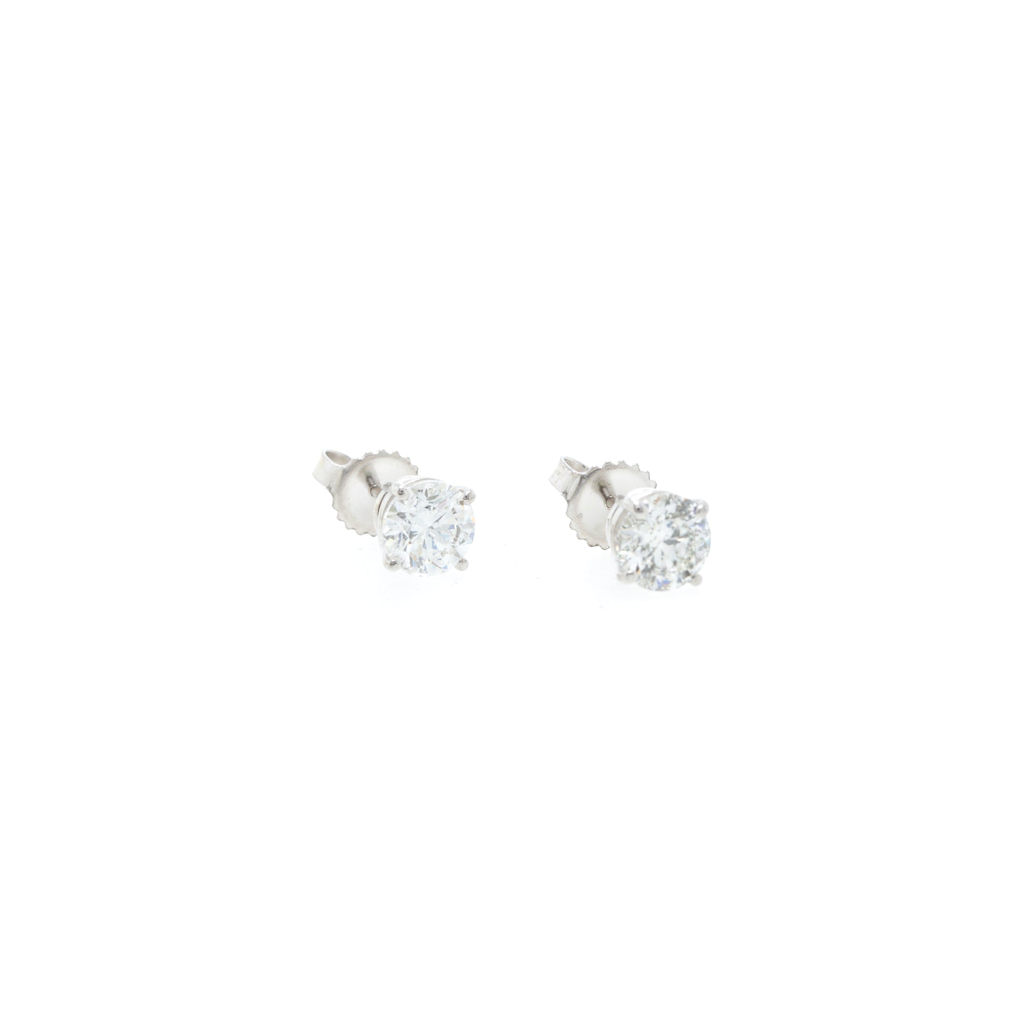 18k White Gold 2.07 tcw. Diamond Stud Earrings