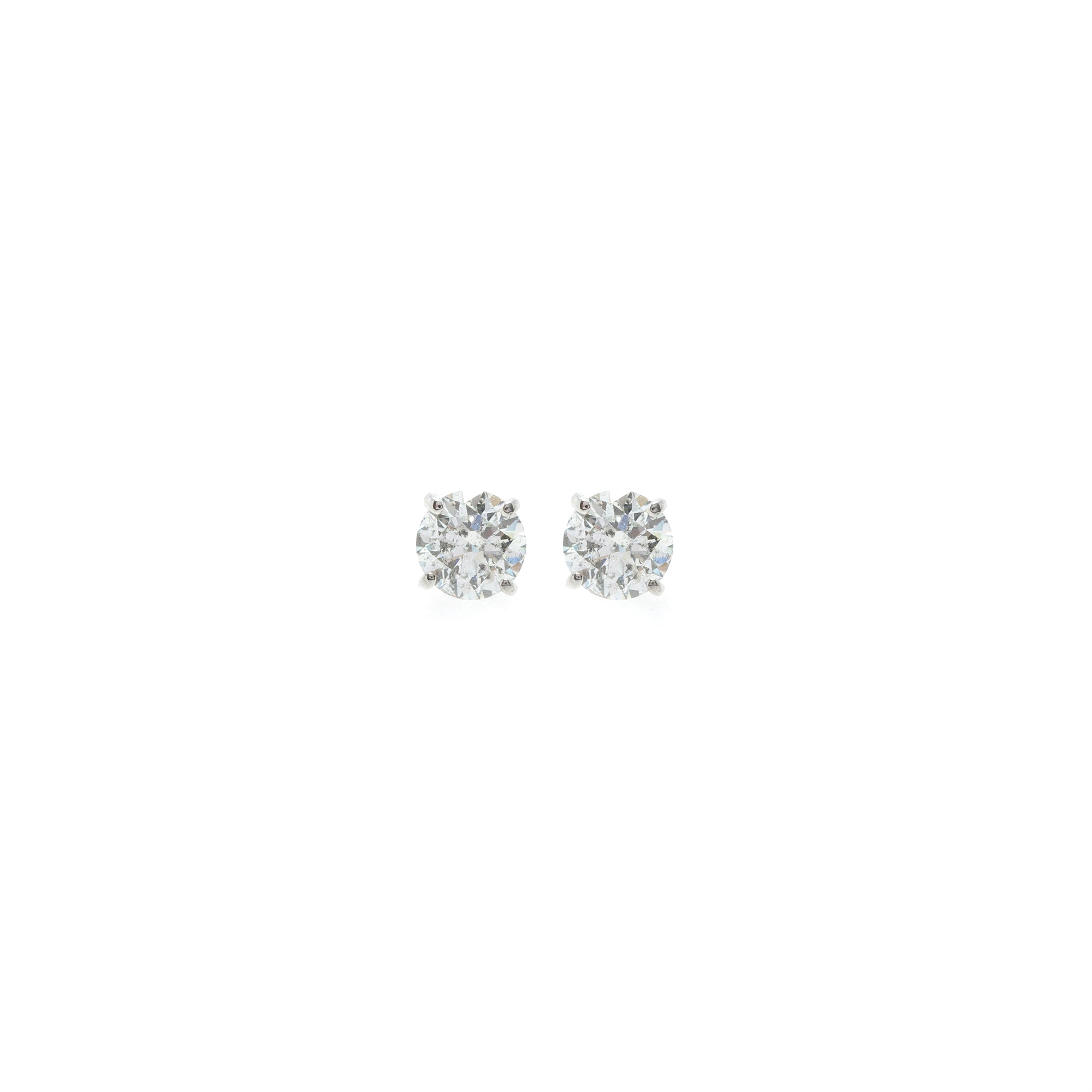 18k White Gold 2.07 tcw. Diamond Stud Earrings