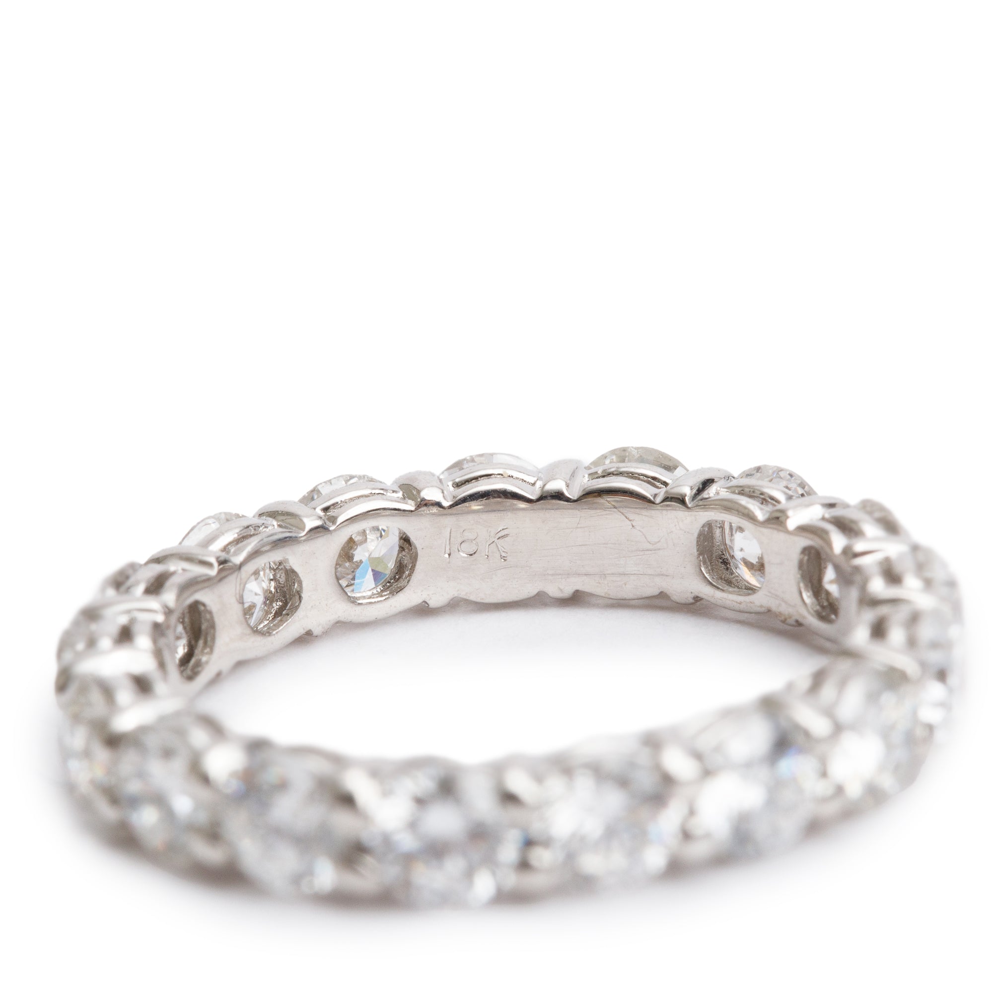 18k White Gold 2.55 tcw. Diamond Eternity Band Ring, Size 5