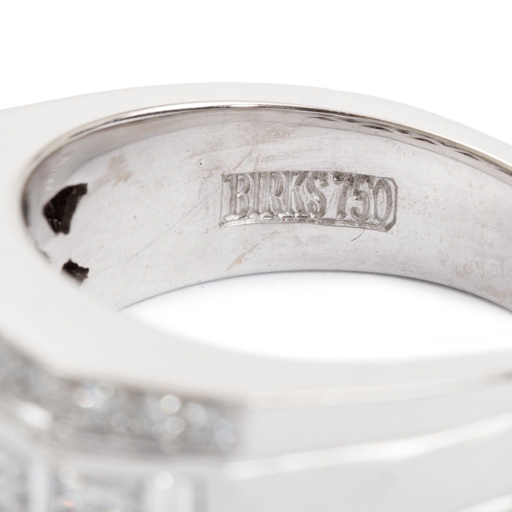 18k White Gold 3 Rows Diamond Cocktail Ring, Size 10