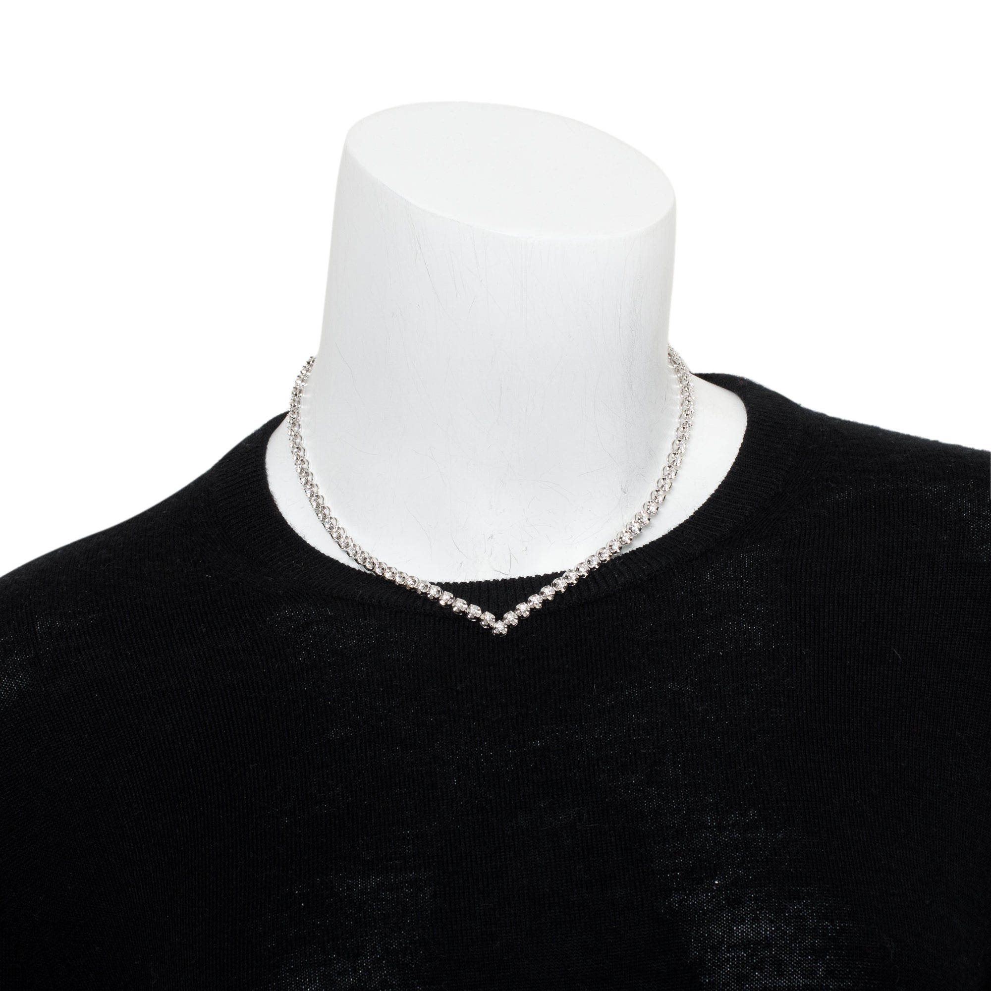 18k White Gold 3.66 tcw. Diamond Tennis Necklace