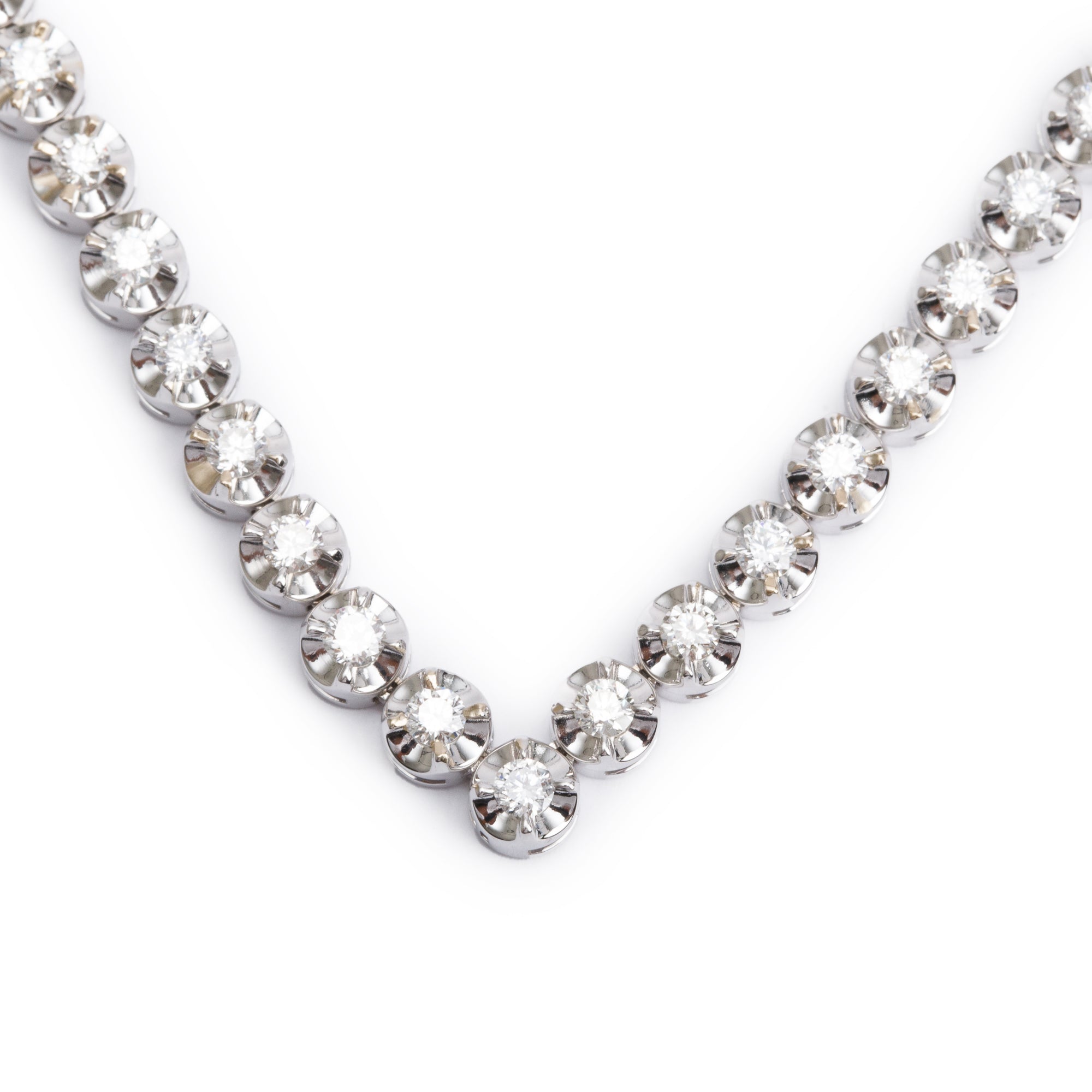 18k White Gold 3.66 tcw. Diamond Tennis Necklace