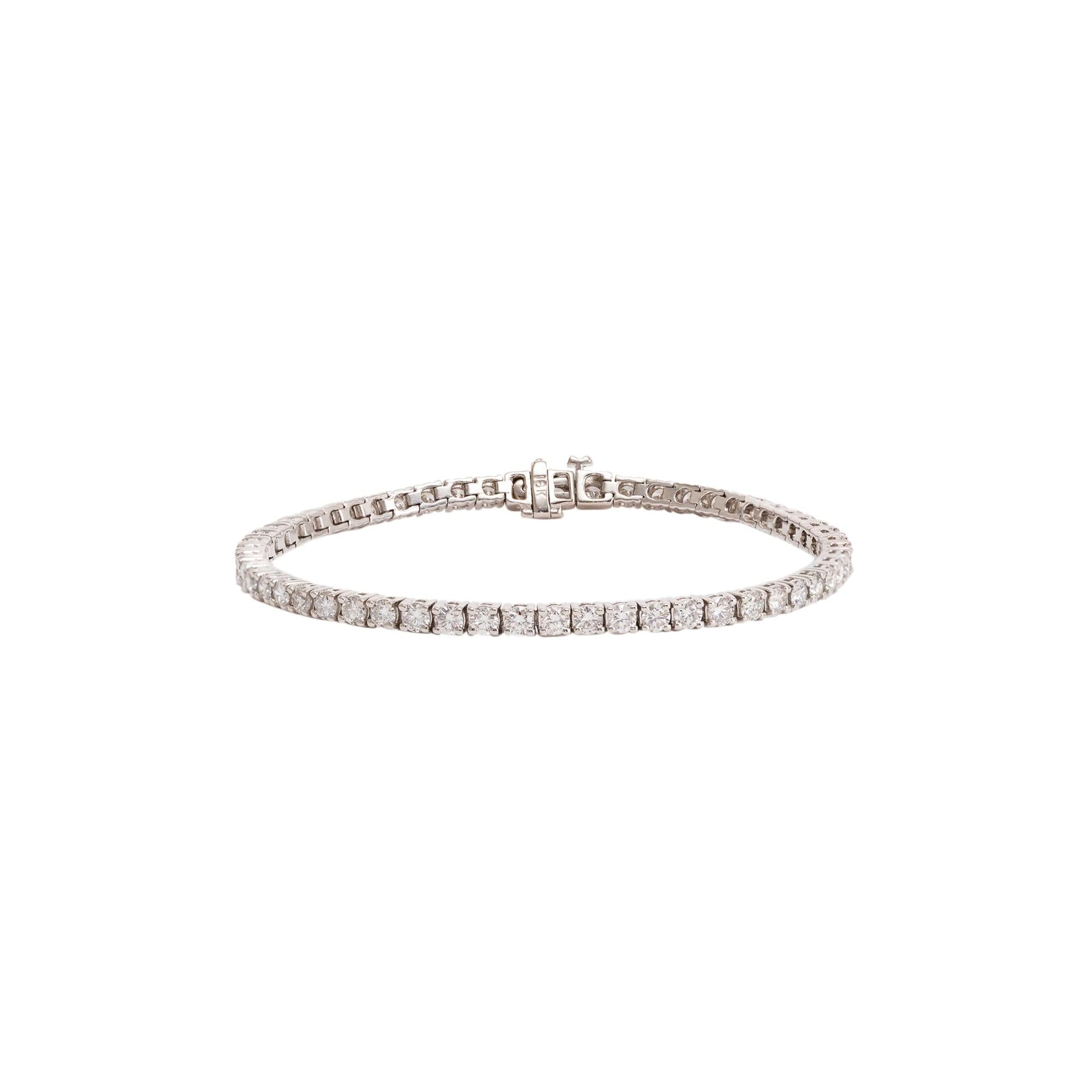 18k White Gold 4.40 tcw. Diamond Tennis Bracelet