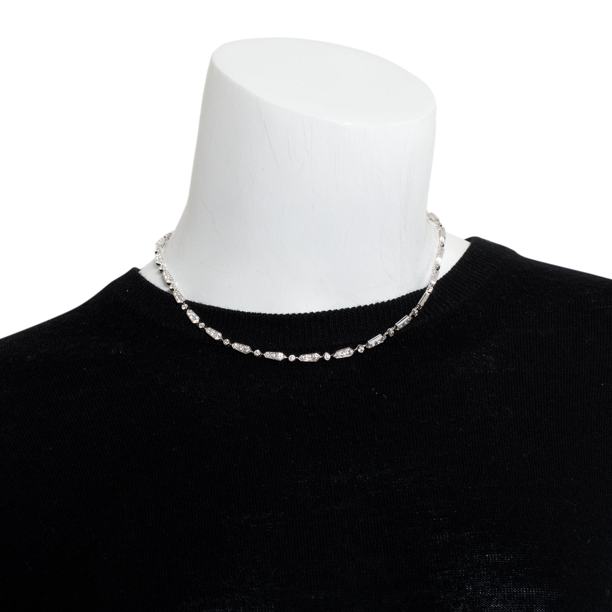 18k White Gold 7.28 tcw. Diamond Necklace