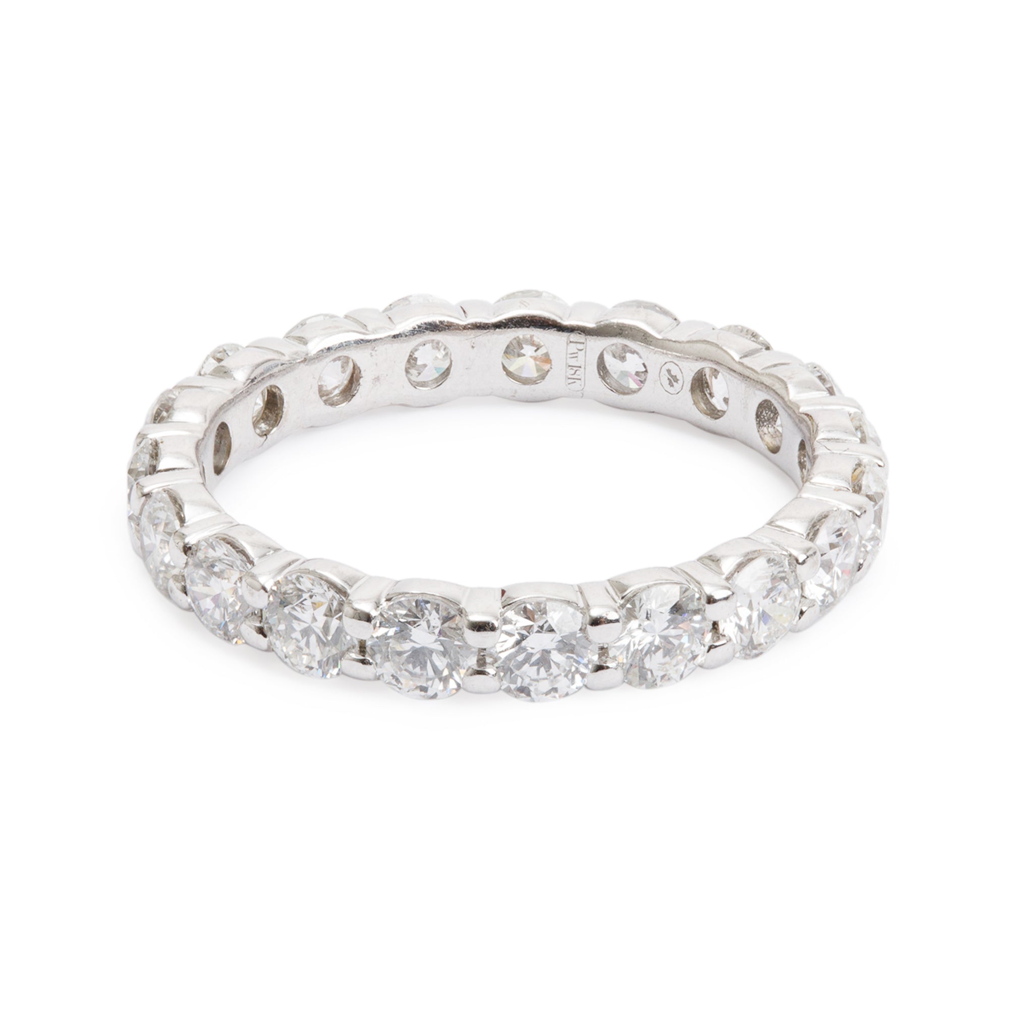 18k White Gold Diamond Eternity Band Ring, Size 6