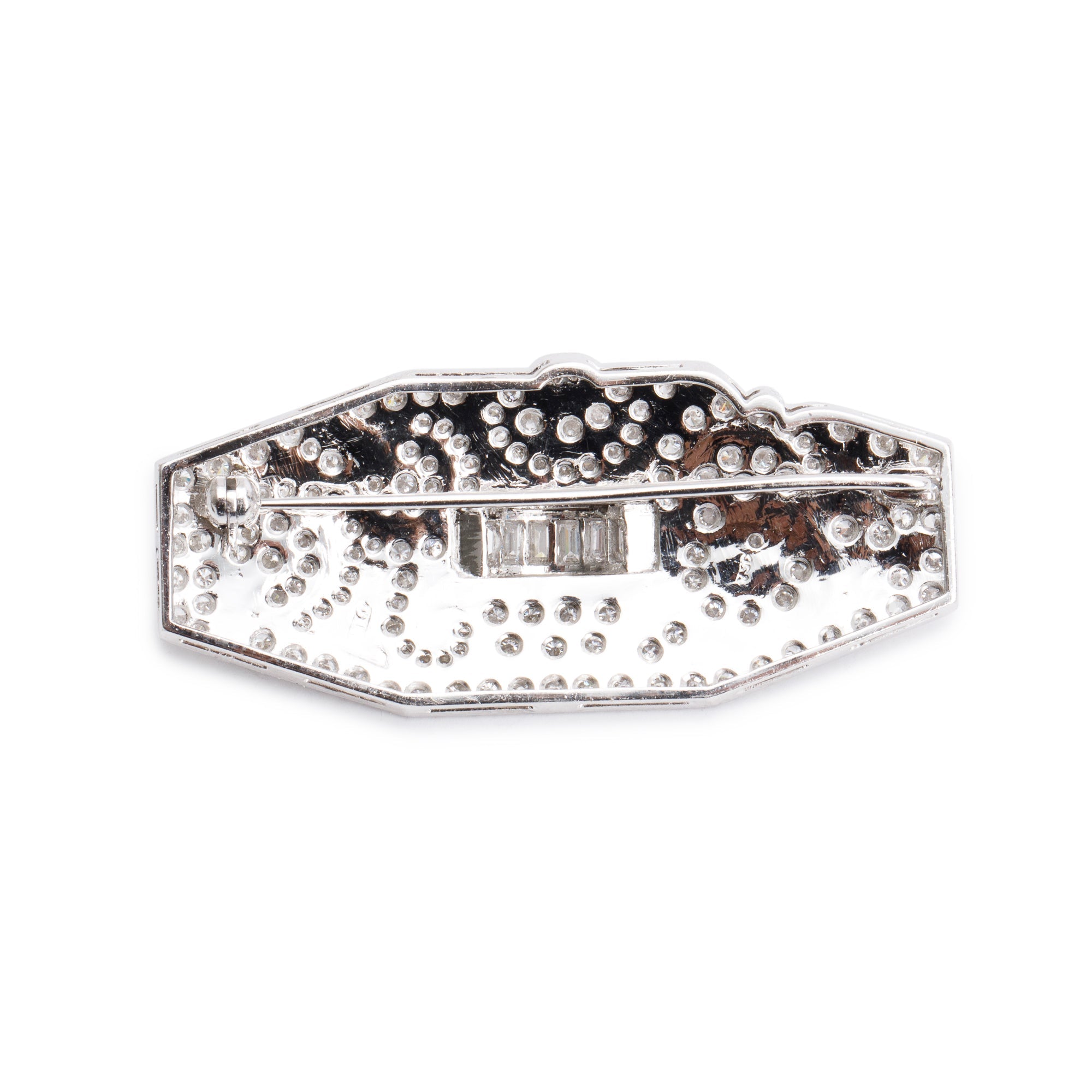 18k White Gold Diamond Pin Brooch