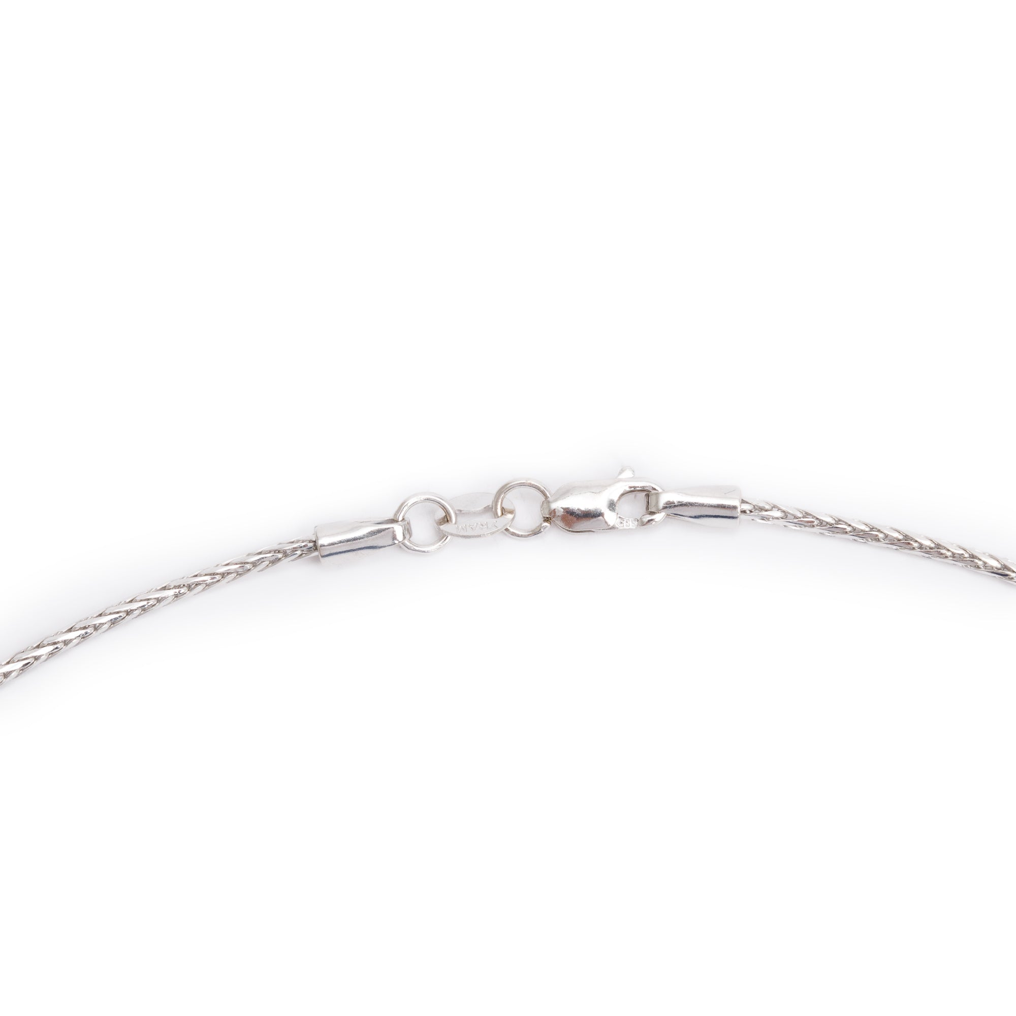 18k White Gold Emerald & Diamond Pendant on 14k White Gold Chain Necklace