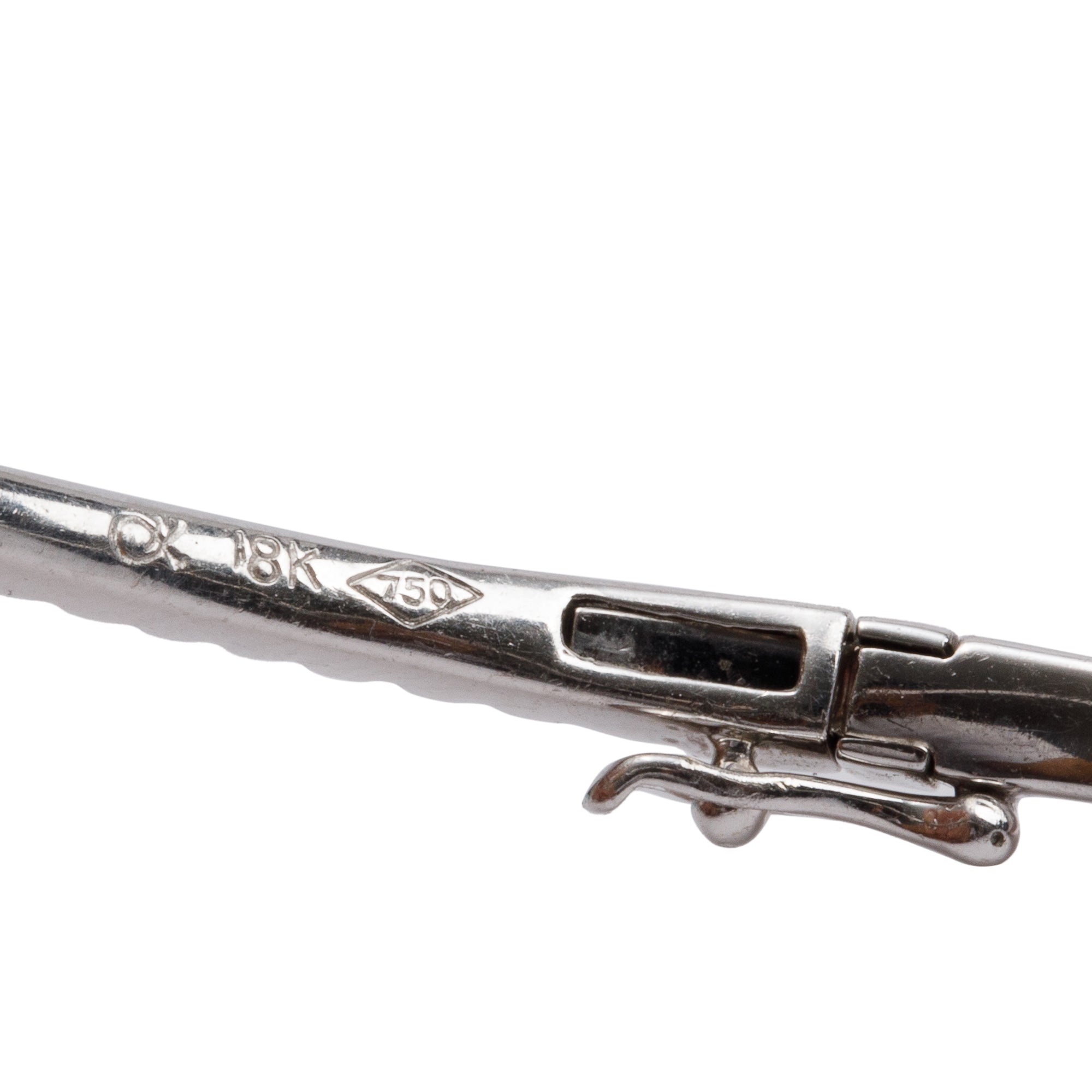 18k White Gold Ruby & Diamond Bangle Bracelet