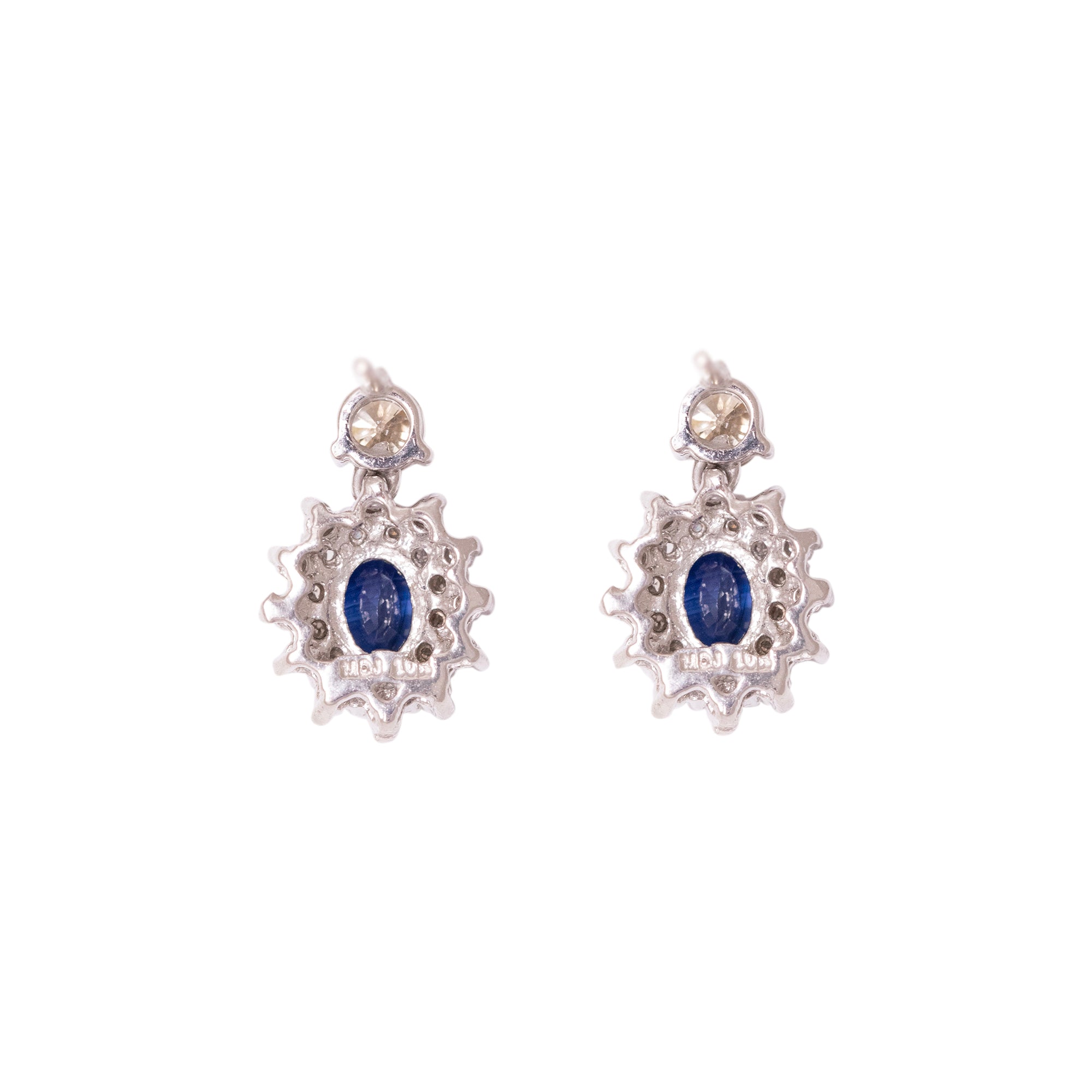 18k White Gold Sapphire & Diamond Earrings