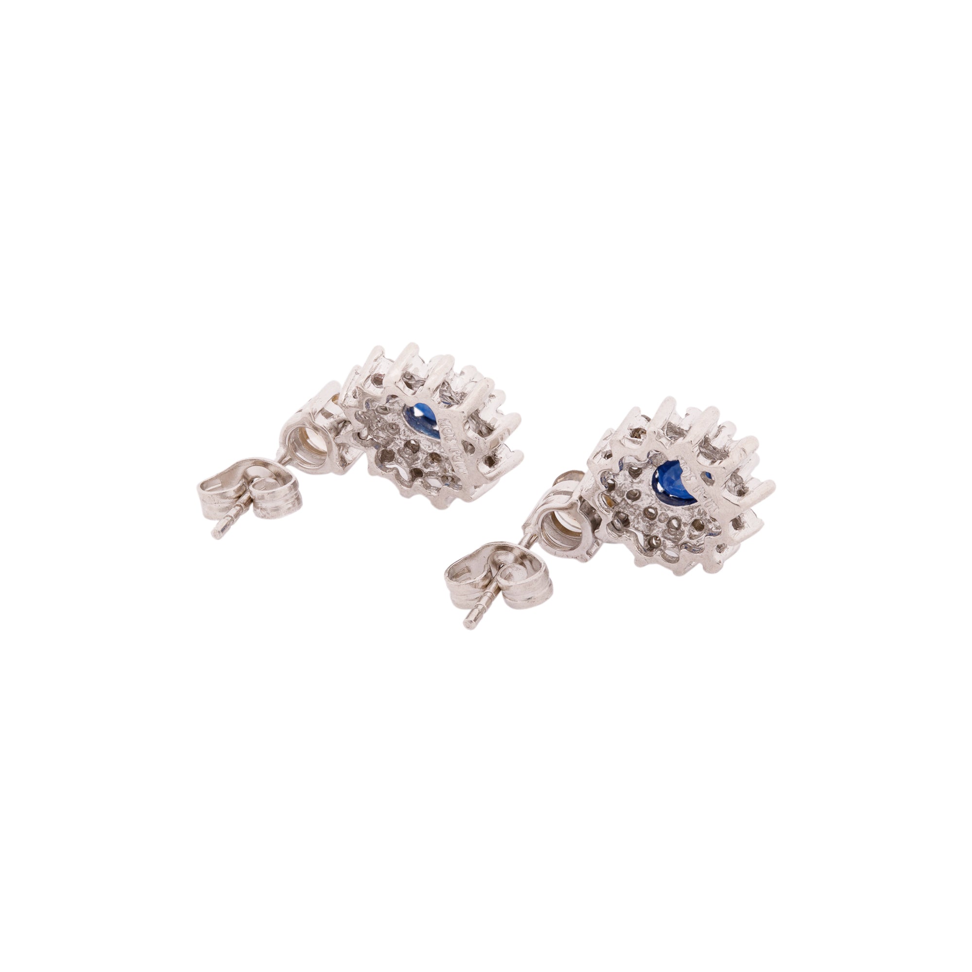18k White Gold Sapphire & Diamond Earrings