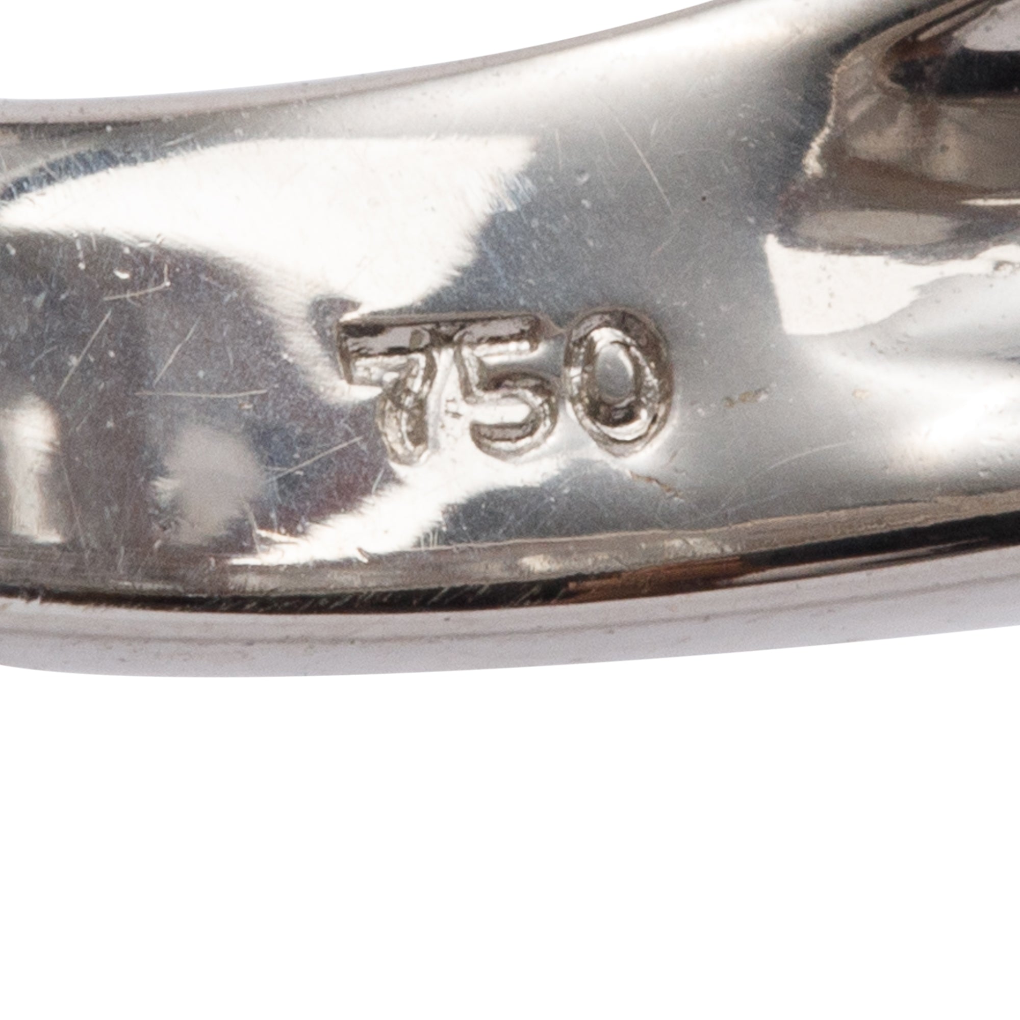 18k White Gold Single Row Diamond Bypass Ring, Size 6