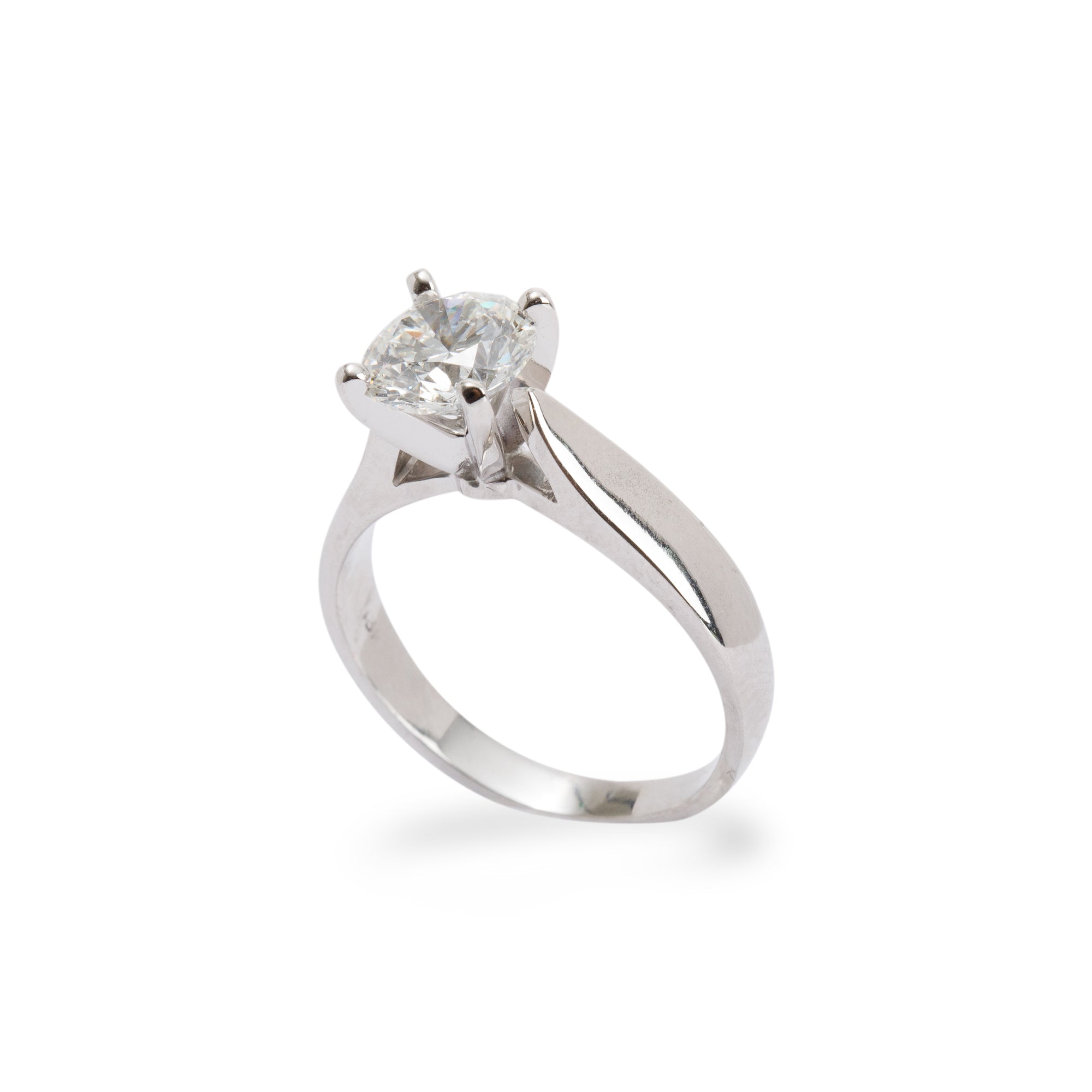 18k White Gold Solitaire 1.32 ct. Diamond Engagement Ring w/ GIA Certificate