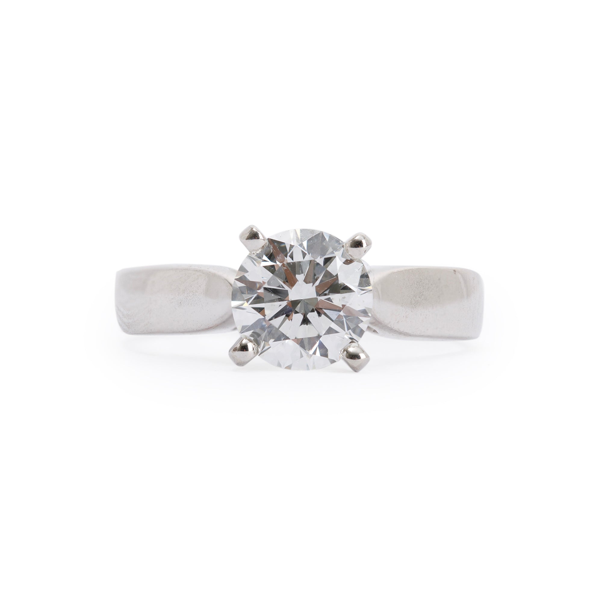 18k White Gold Solitaire 1.32 ct. Diamond Engagement Ring w/ GIA Certificate