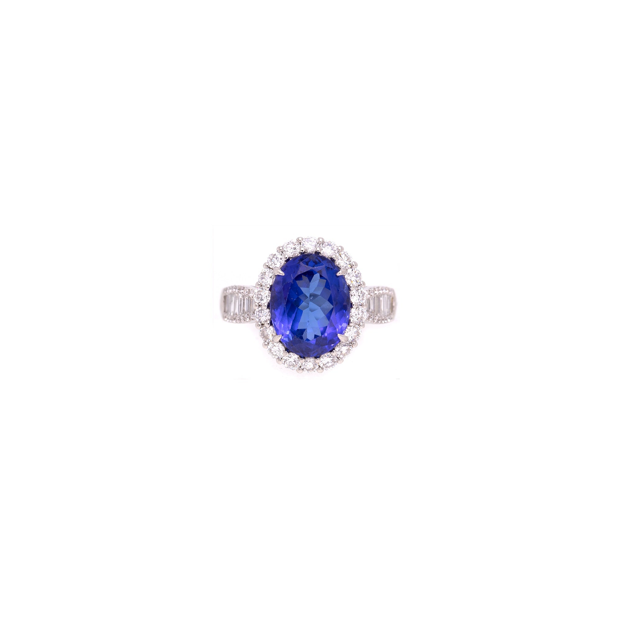 18k White Gold Tanzanite & Diamond Cocktail Ring
