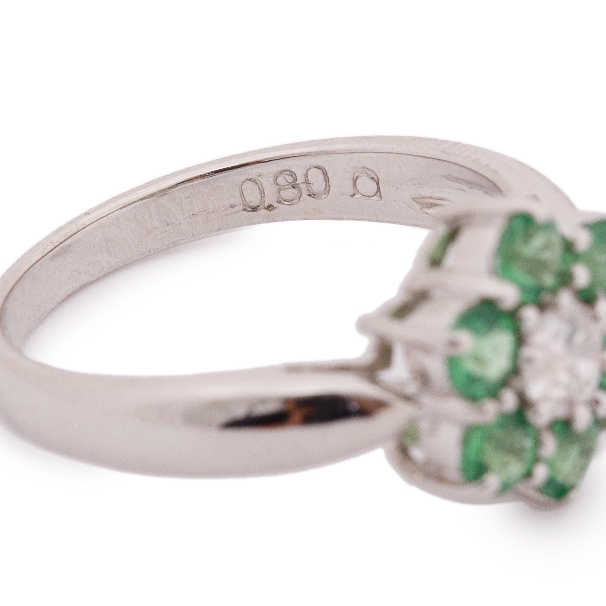 18k White Gold Tsavorite & Diamond Ring