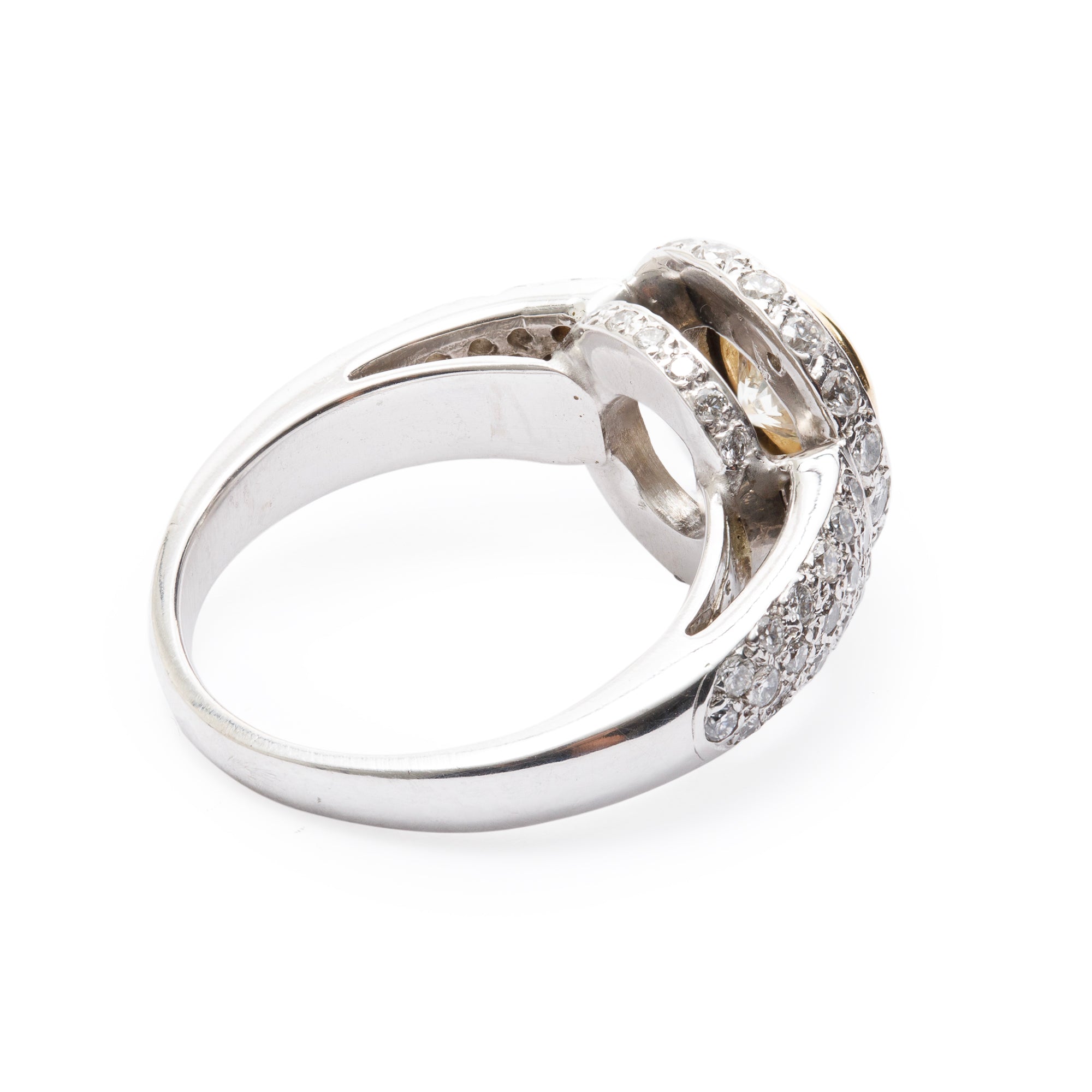 18k White and Yellow Gold 1.10 ct. Diamond Engagement Ring