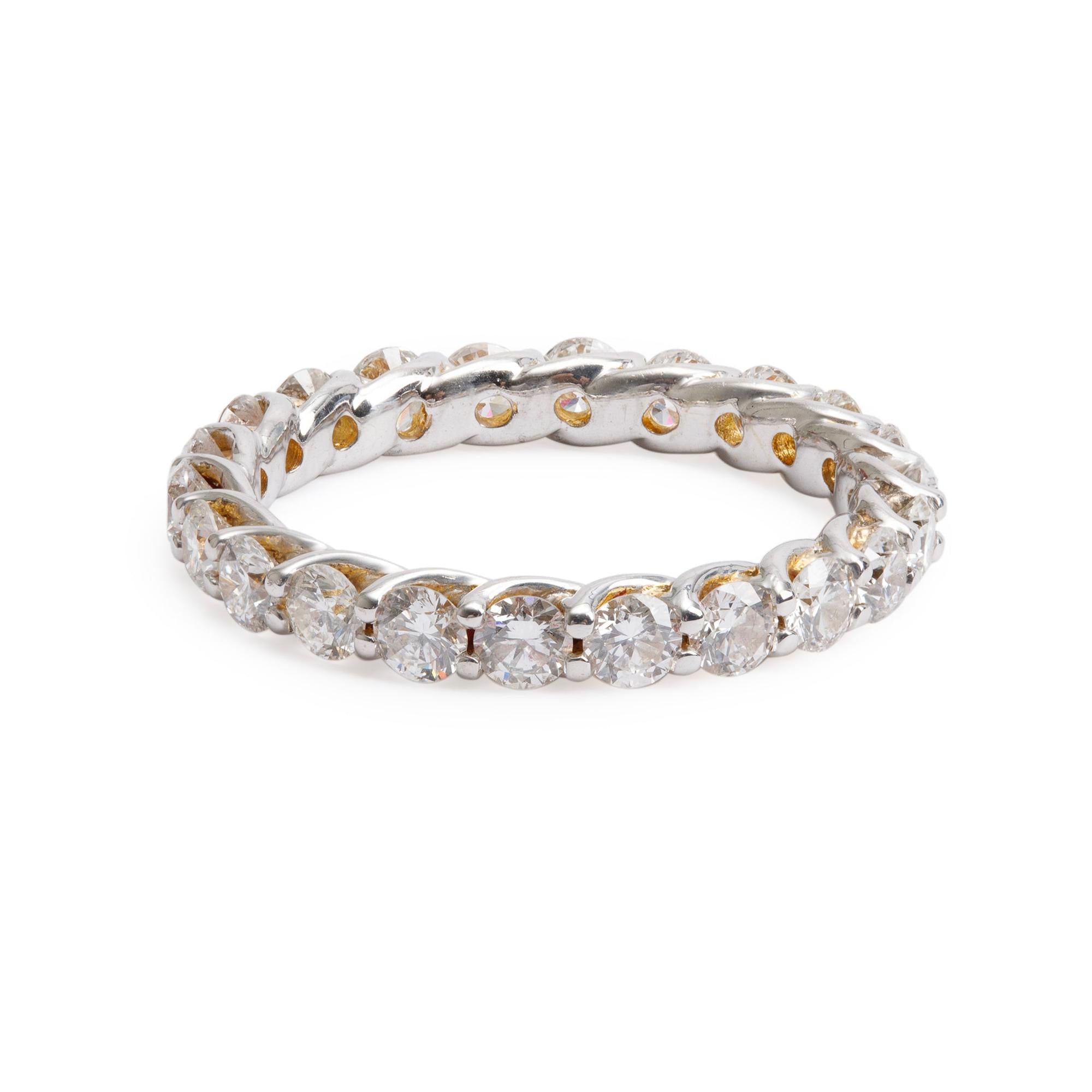 18k Yellow Gold 2.20 tcw. Diamond Eternity Band Ring, Size 7