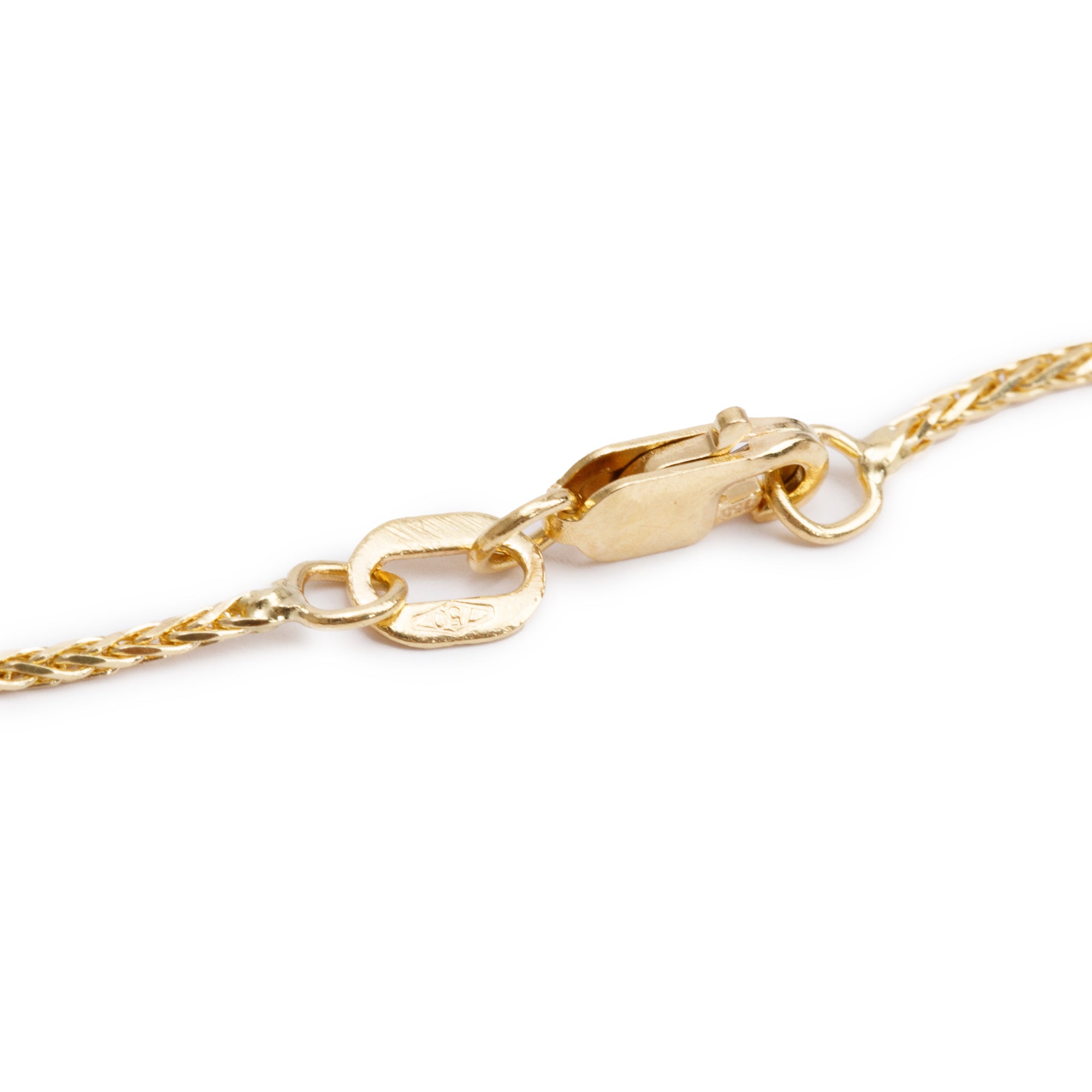 18k Yellow Gold Emerald & Diamond Pendant Necklace