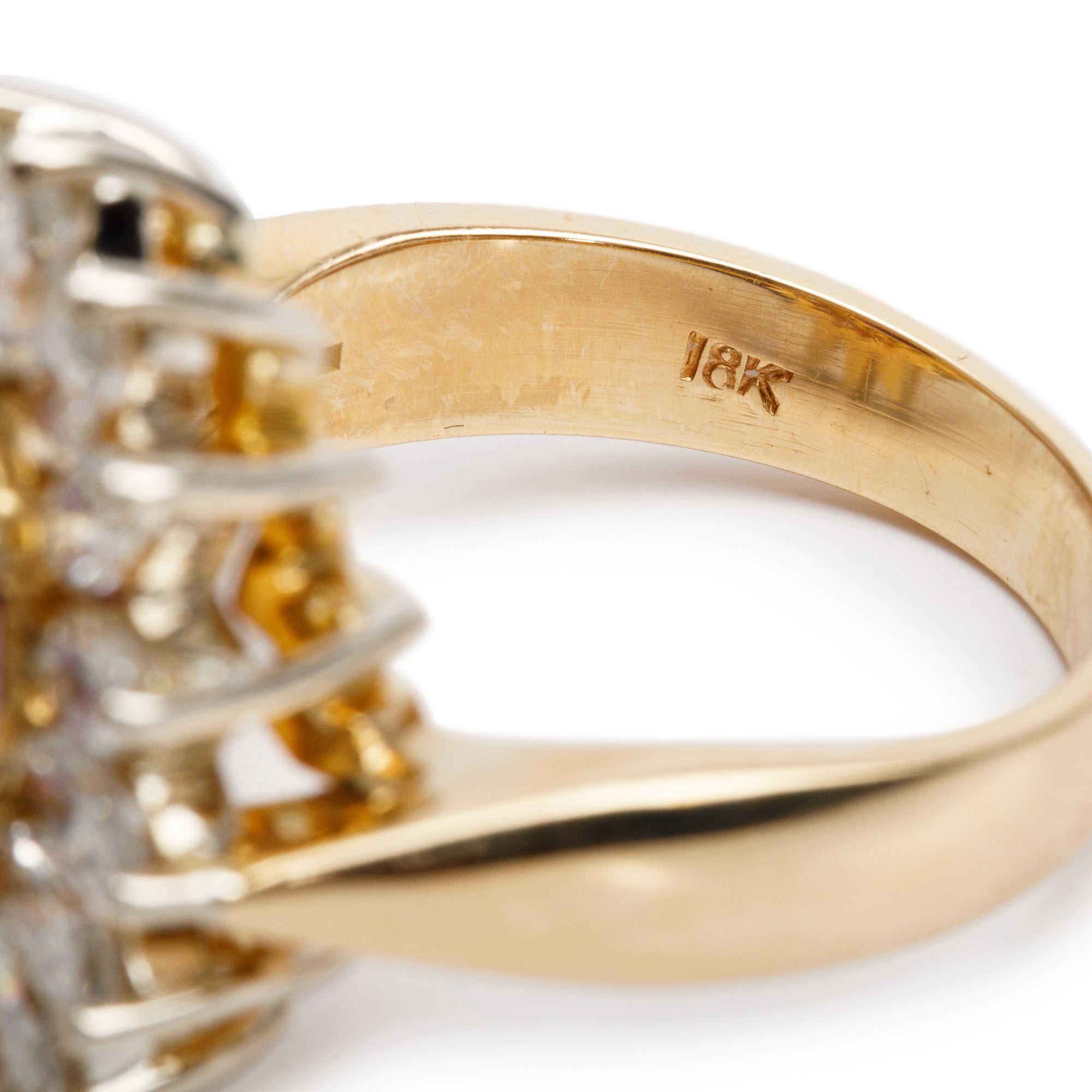 18k Yellow Gold Ruby and Diamond Ring, Size 7.5
