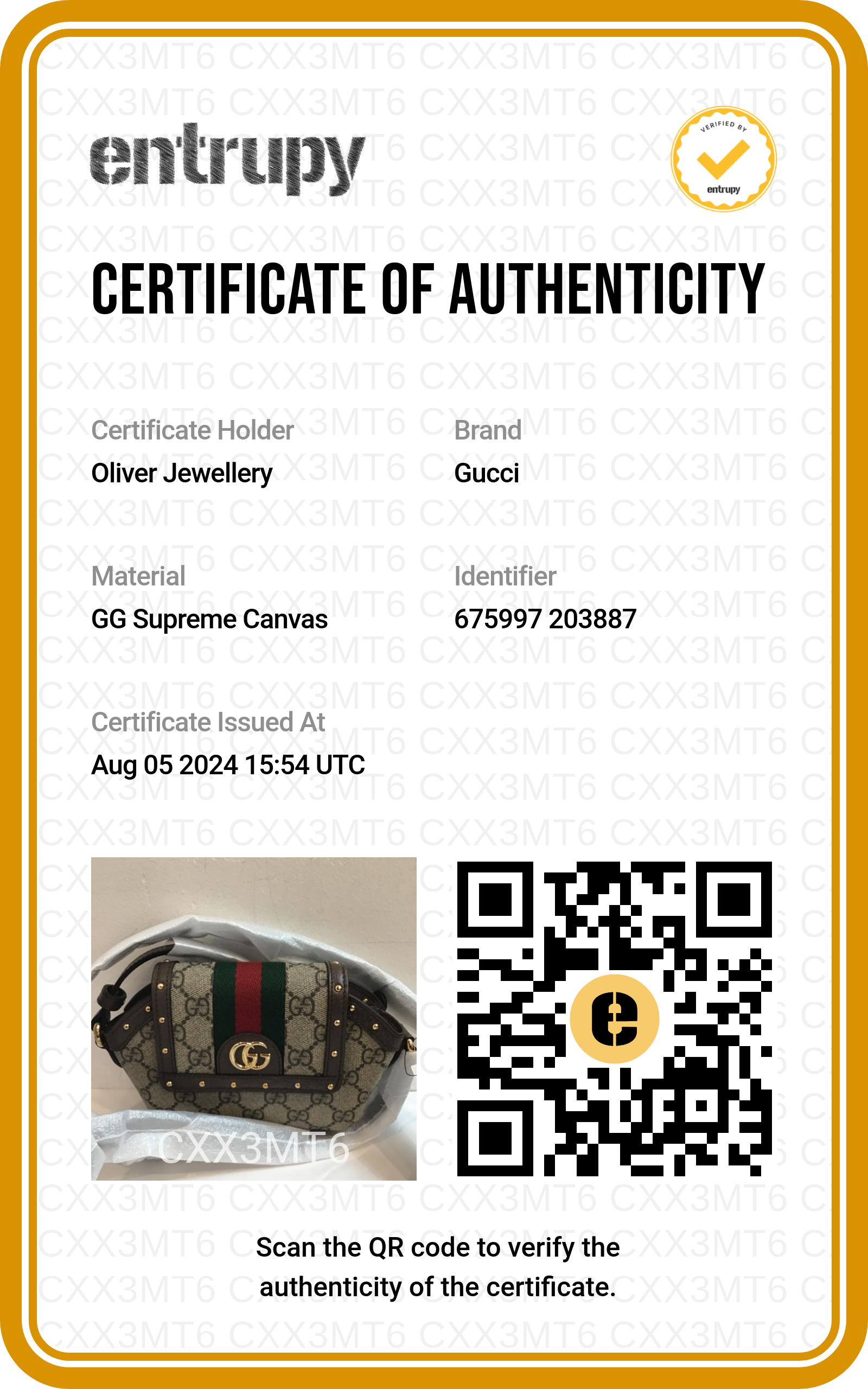 Gucci GG Supreme Ophidia Web Headphones Case Bag